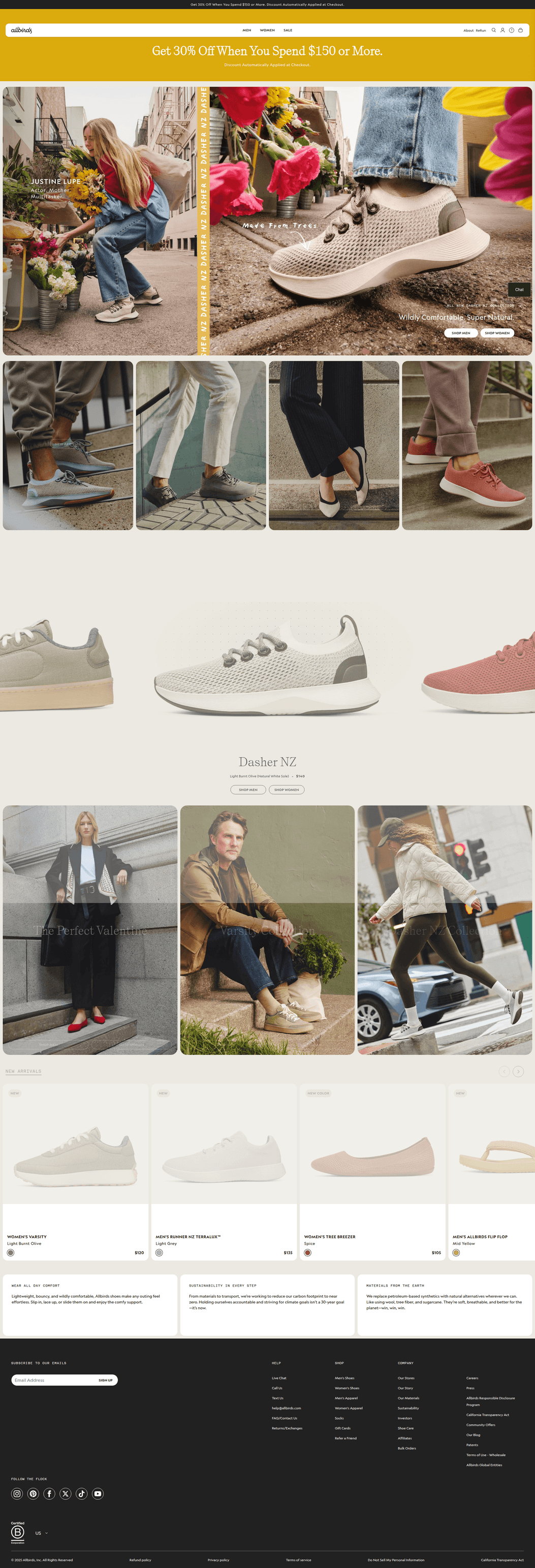 Screenshot of Allbirds