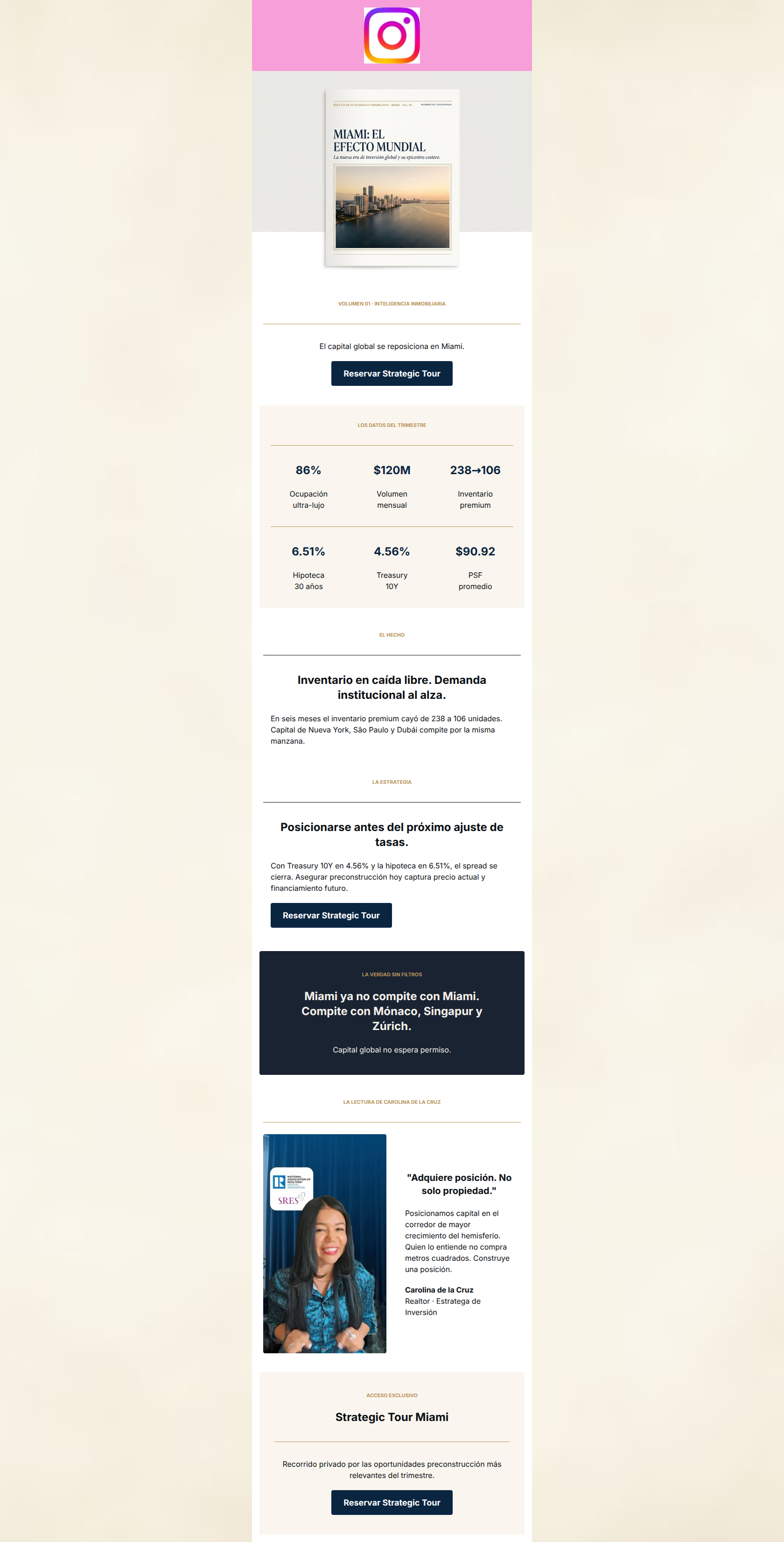 Email design: MIAMI: El Efecto Mundial — Vol. 01