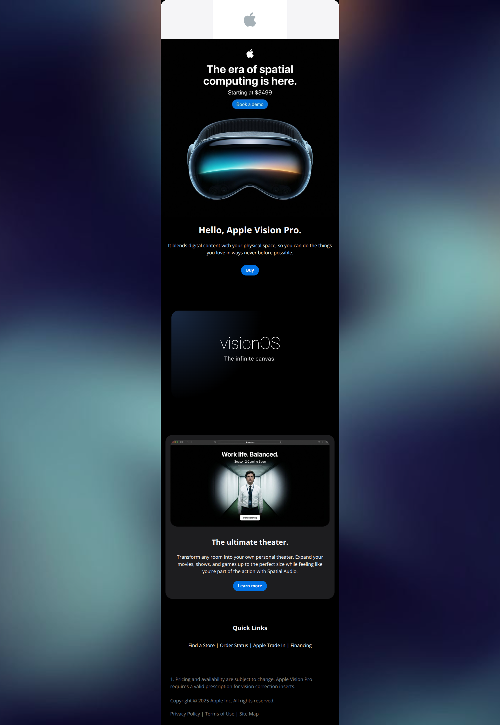 Email design: Welcome to spatial computing.
