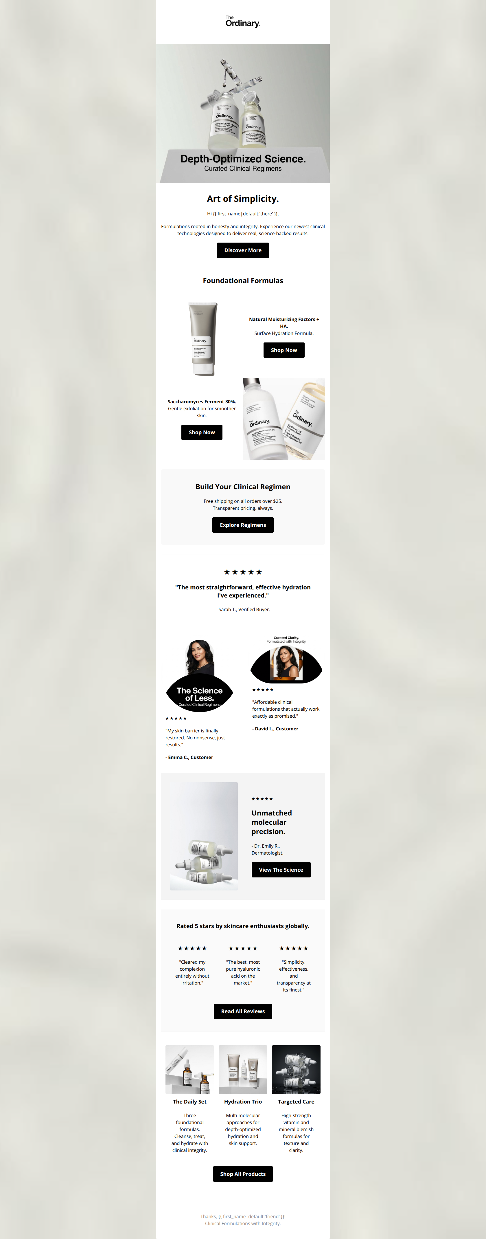 Email design: The newest clinical formulations have arrived.