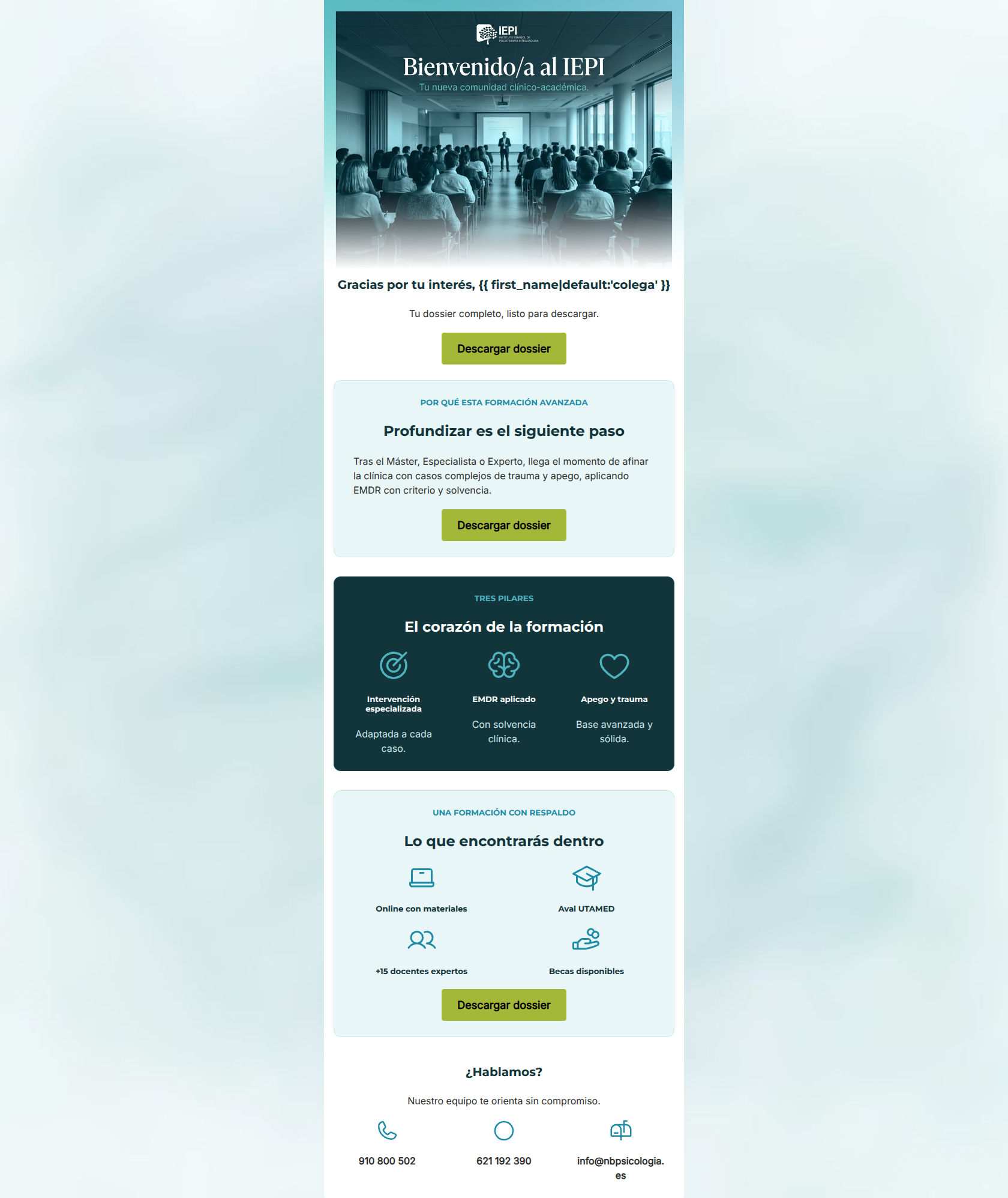 Email design: Tu dossier del Experto en EMDR Avanzado