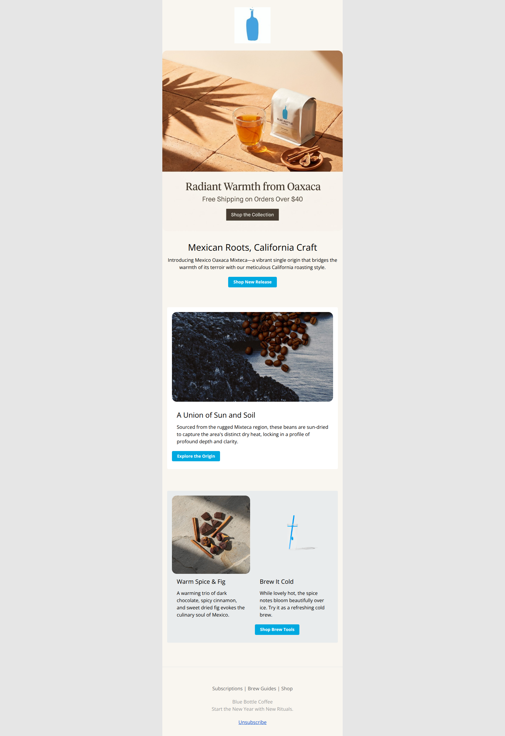 Email design: Sunshine in a cup: Our new Mexico Single Origin