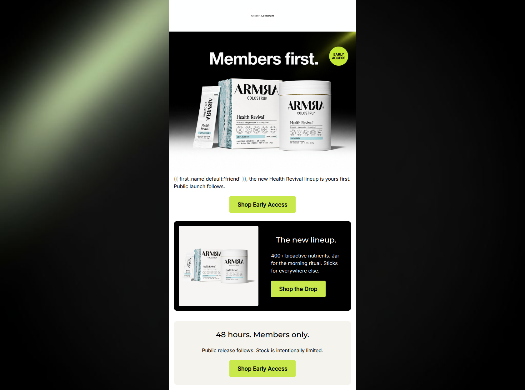 Email design: Your early access is live