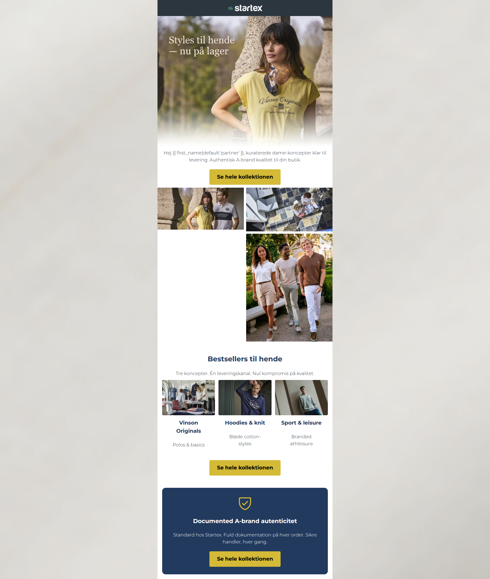 Email design: Styles til hende — klar til butikken