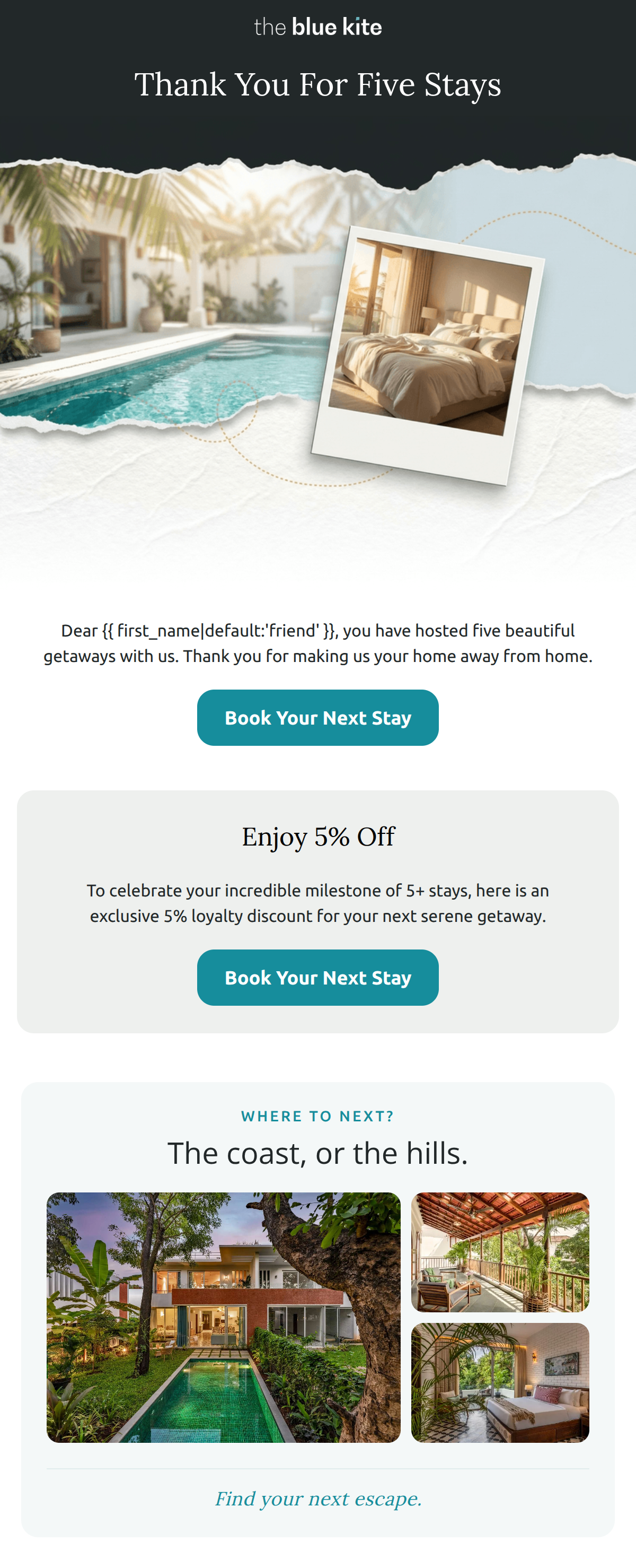 Email design: Our way of saying thank you
