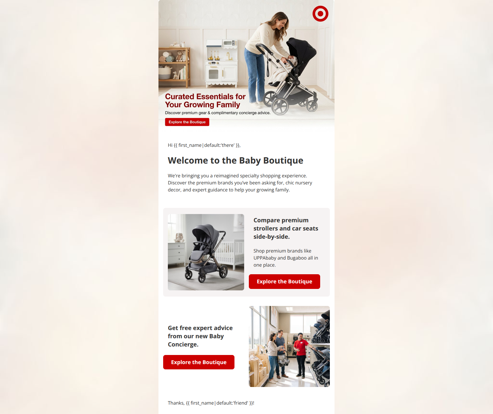 Email design: Discover the all-new Target Baby Boutique