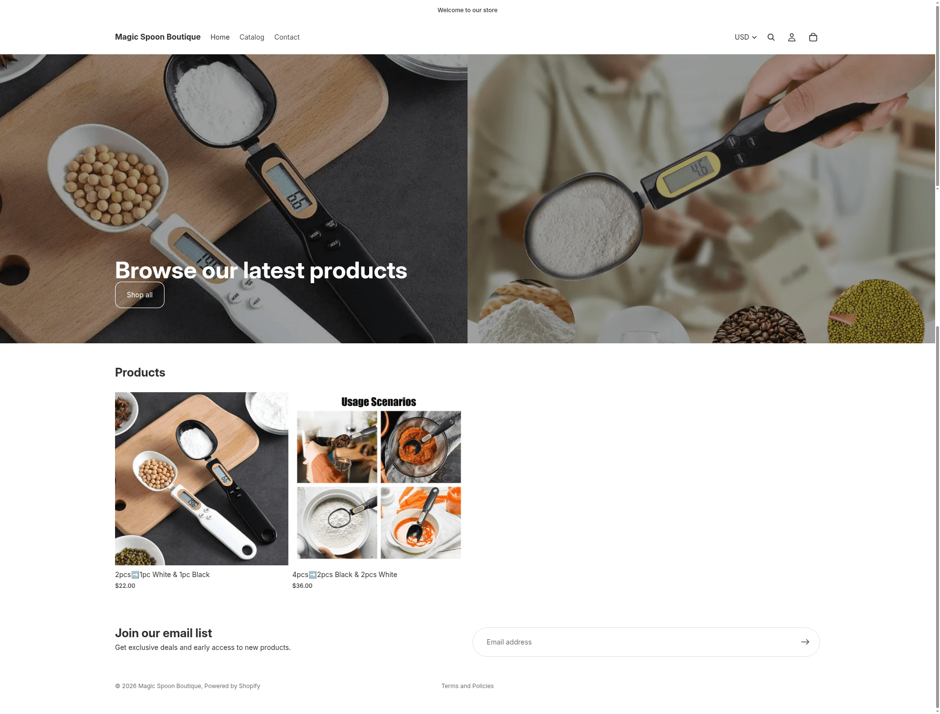 Screenshot of https://magicspoonstore.myshopify.com/