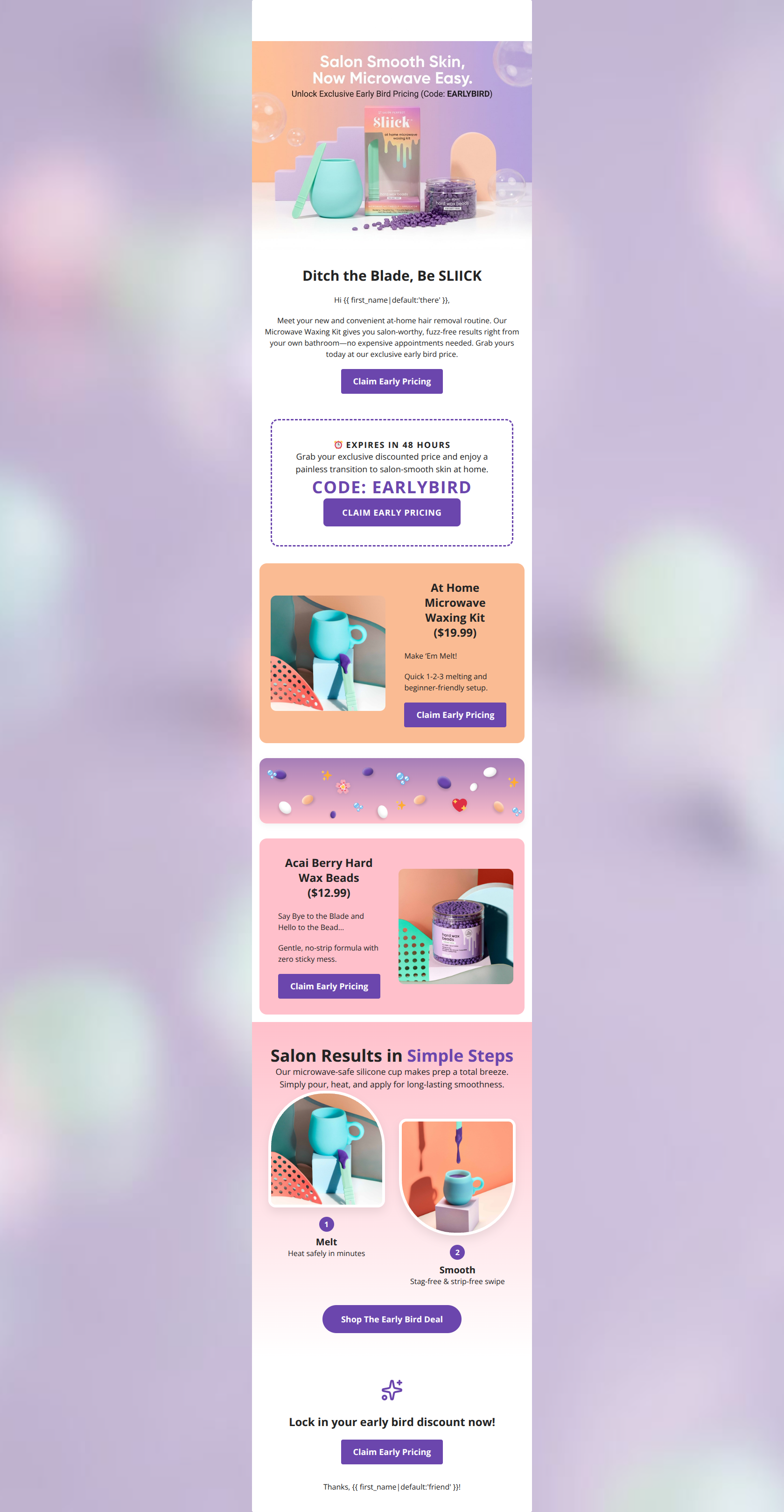 Email design: Ditch the blade for salon-smooth skin.