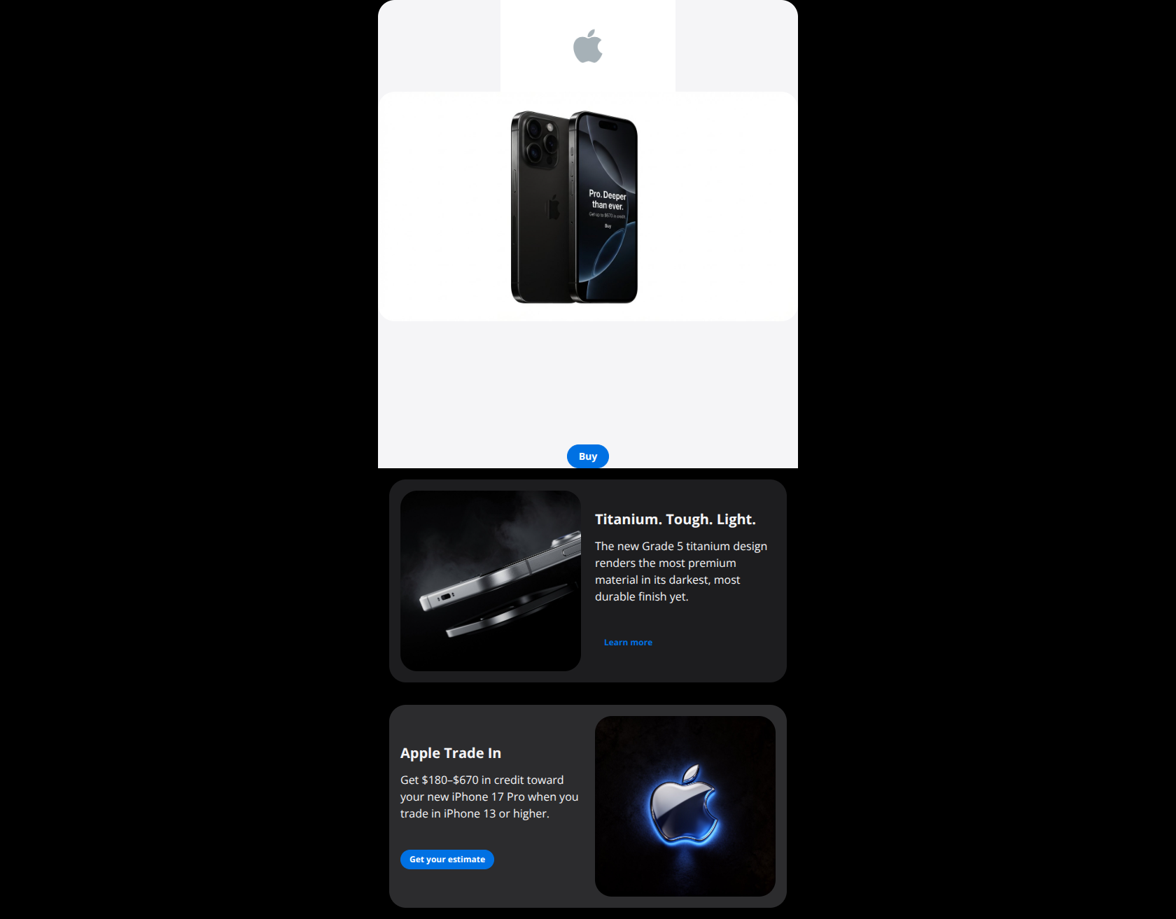Email design: Pro power. Darker profile.