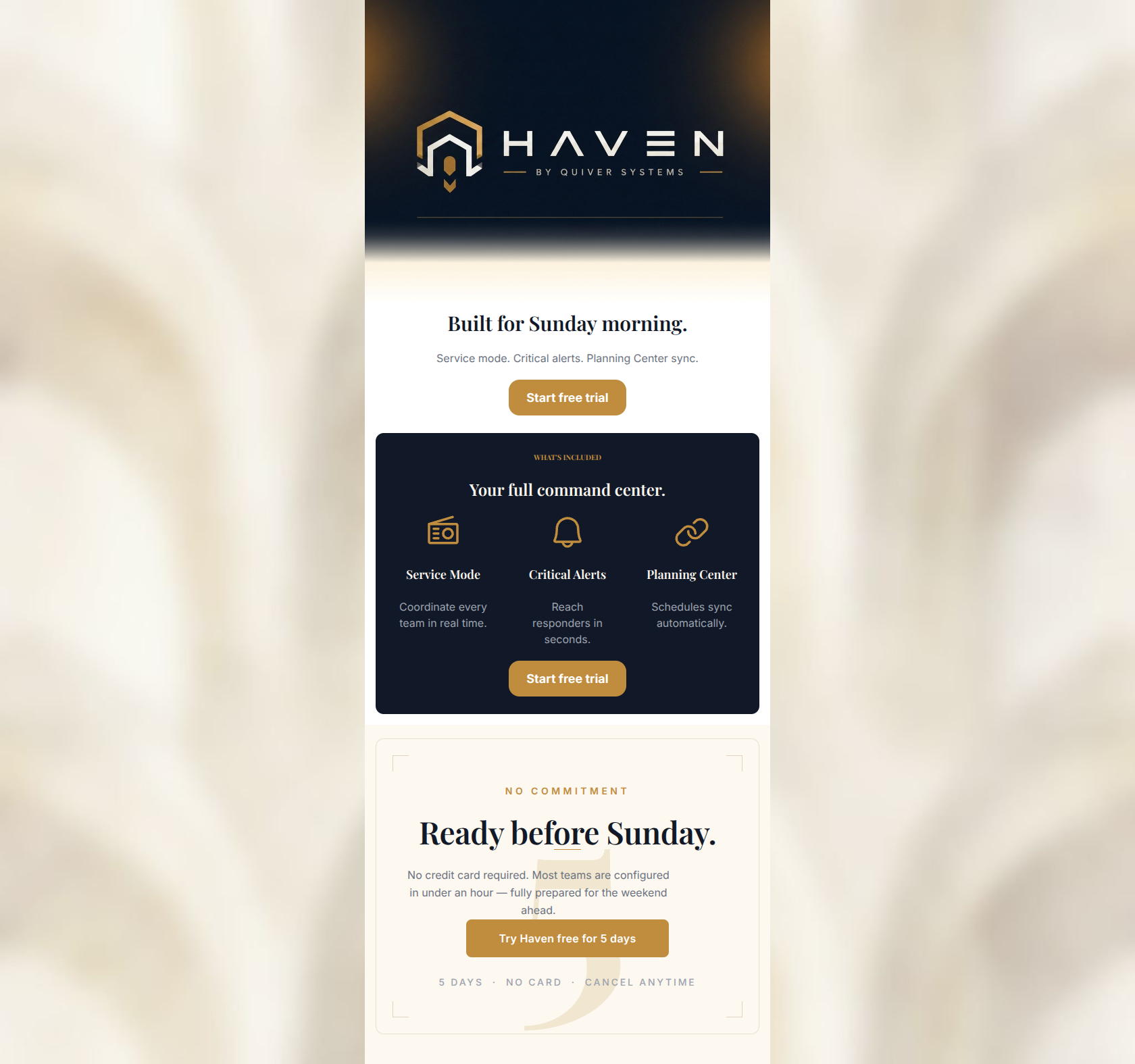 Email design: Try Haven free for 5 days