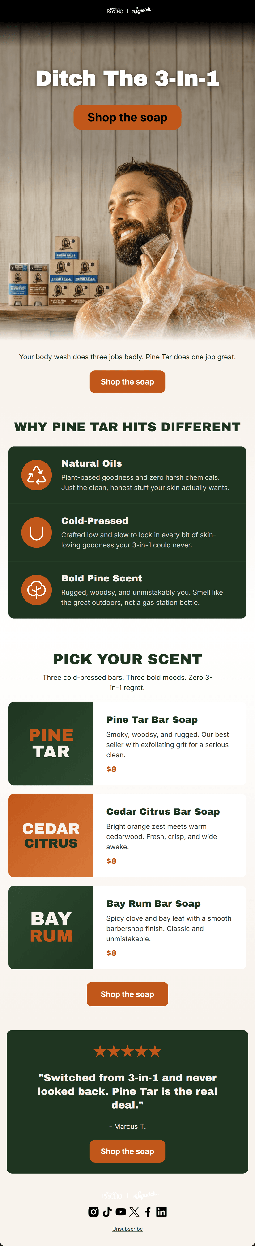 Email design: Still washing with 3-in-1? We need to talk.