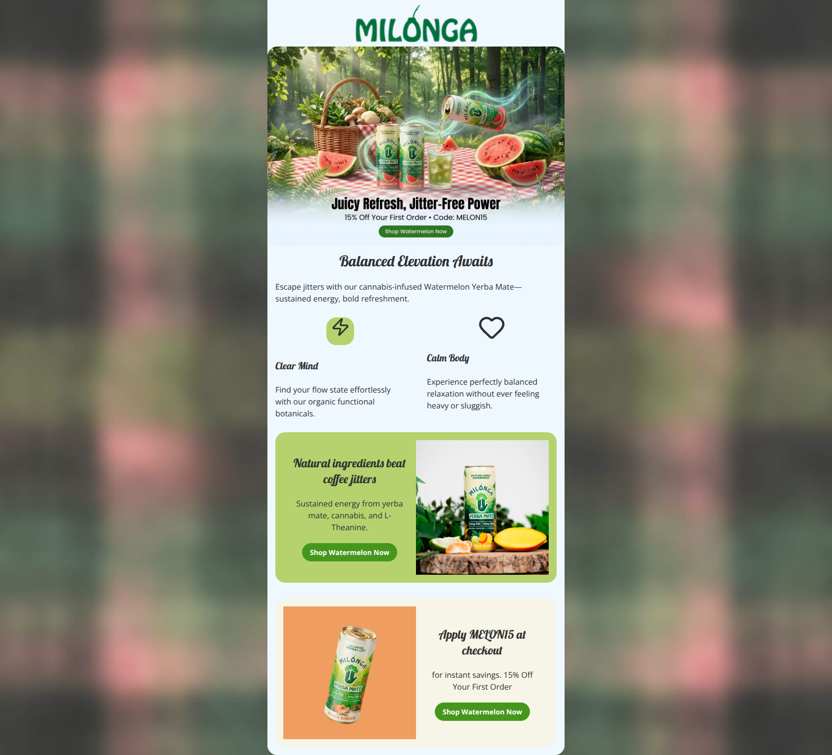 Email design: Quench Cravings, Fuel Focus