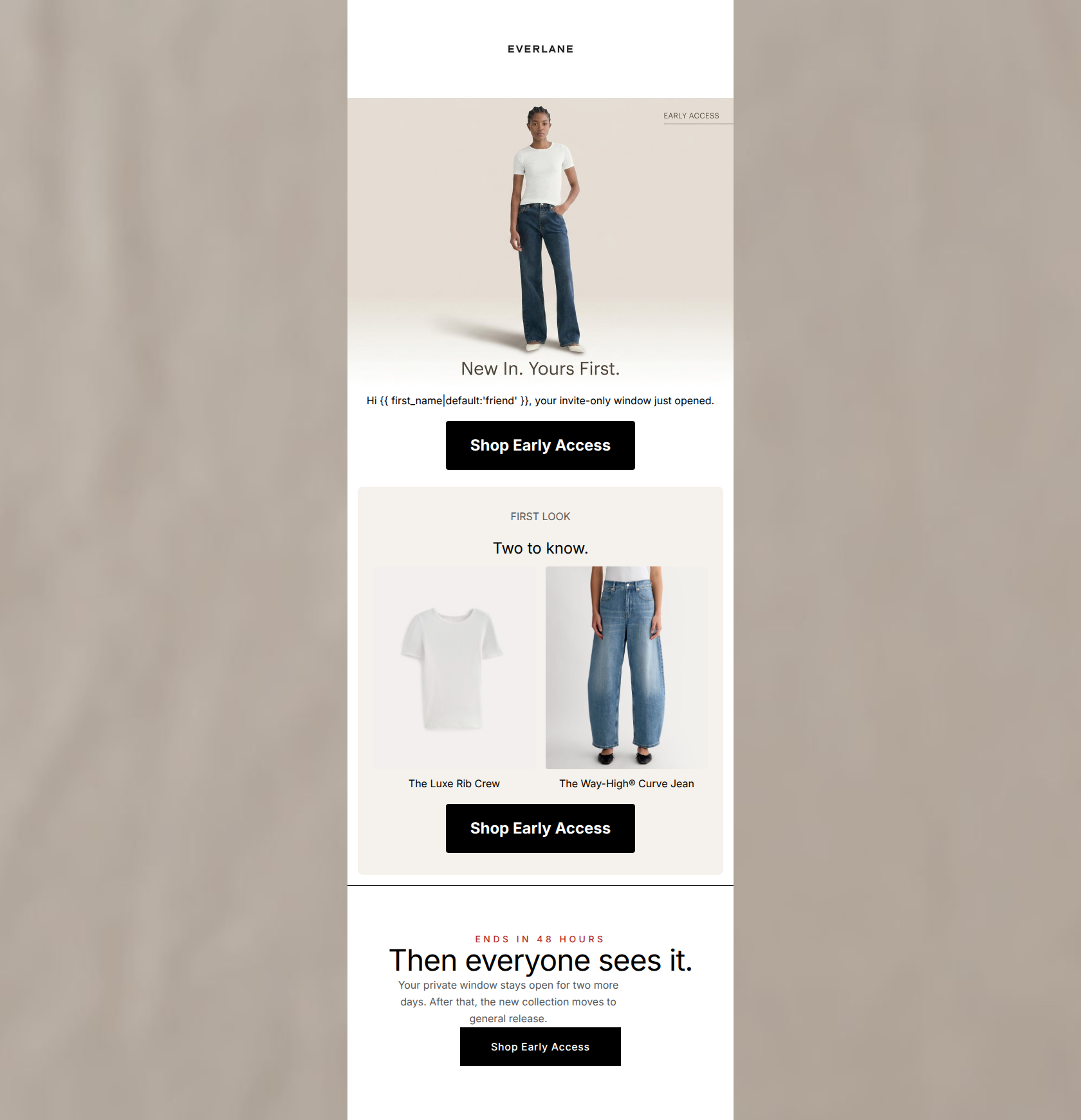 Email design: VIPs: Your early access starts now