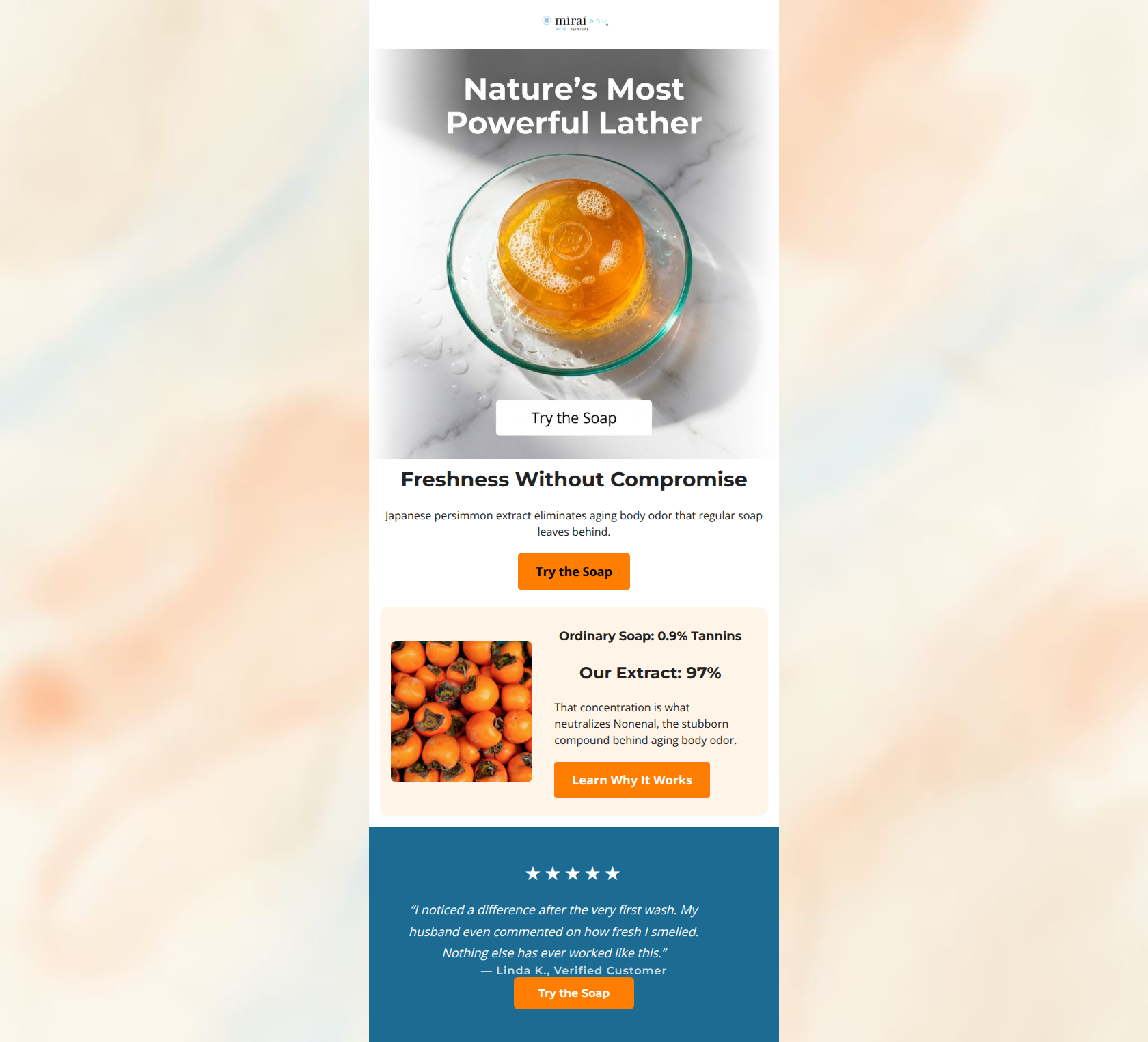 Email design: The soap that eliminates aging odor