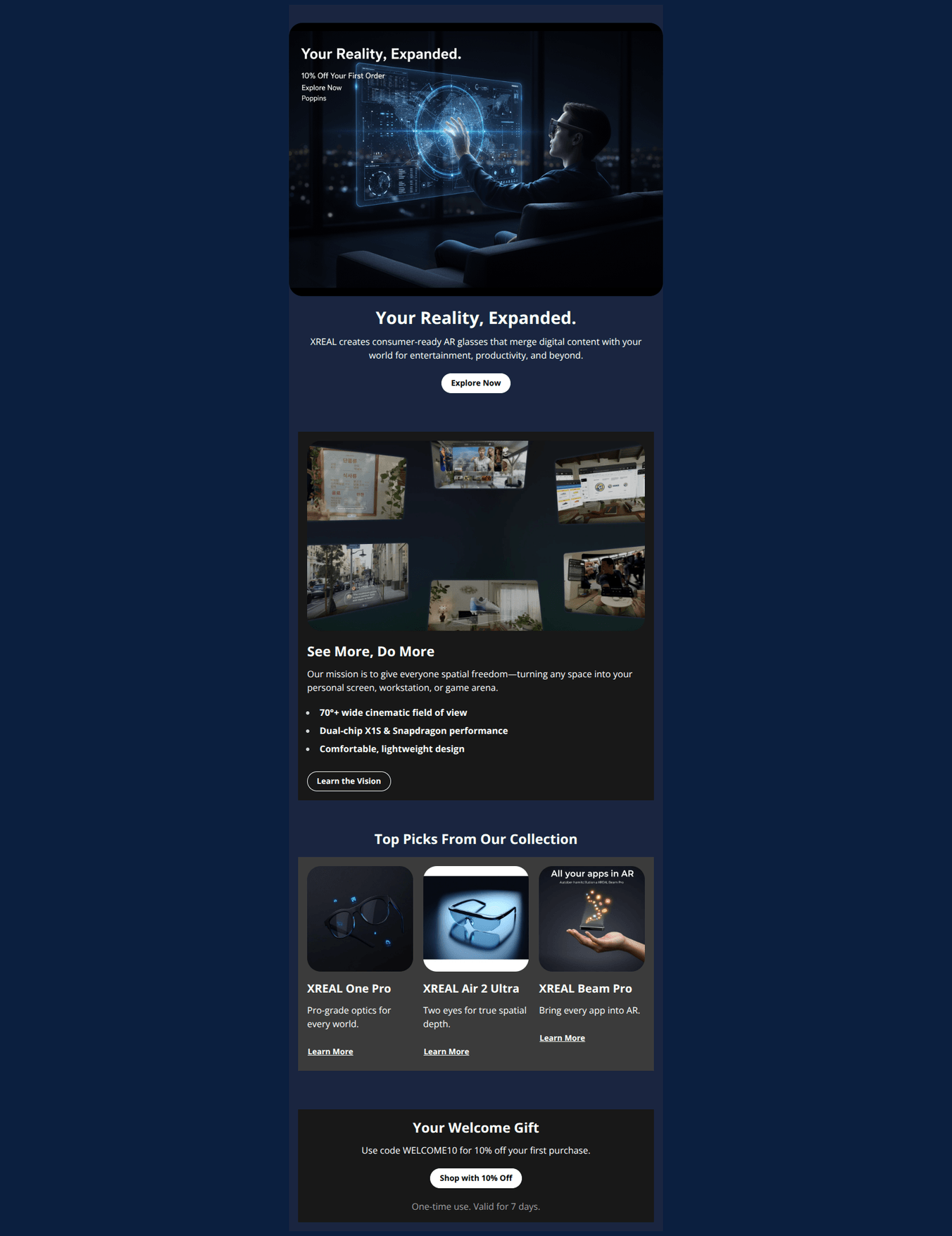 Email design: Welcome! Your 15% Gift Inside π