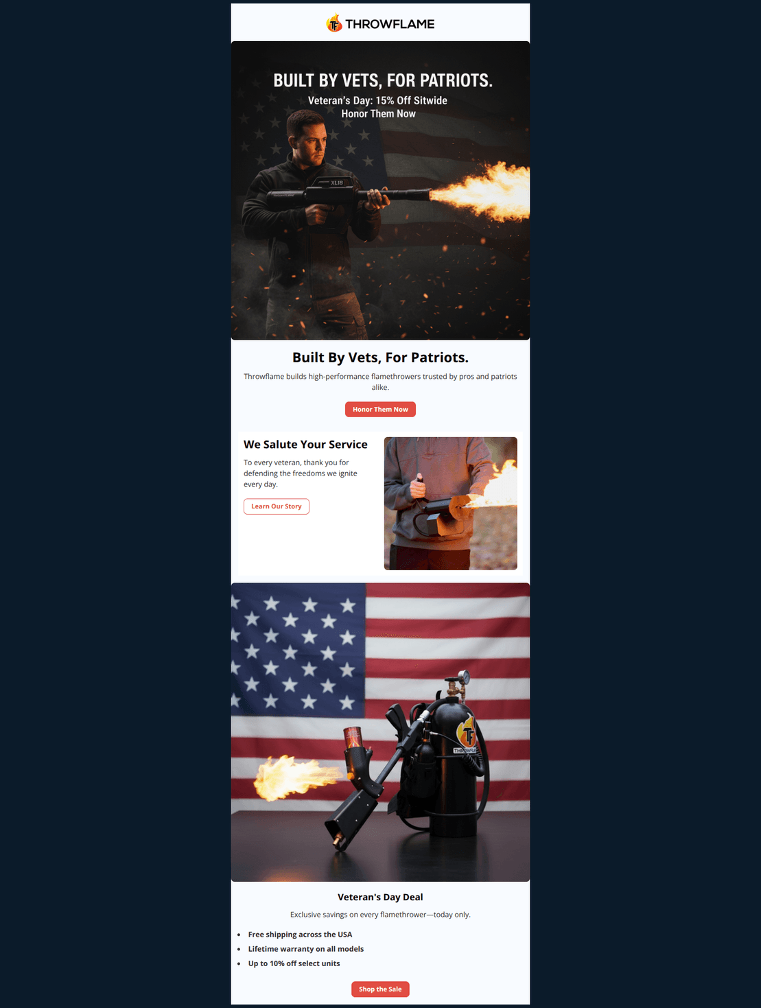 Email design: Honor, Courage, and Fire ๐ฅ