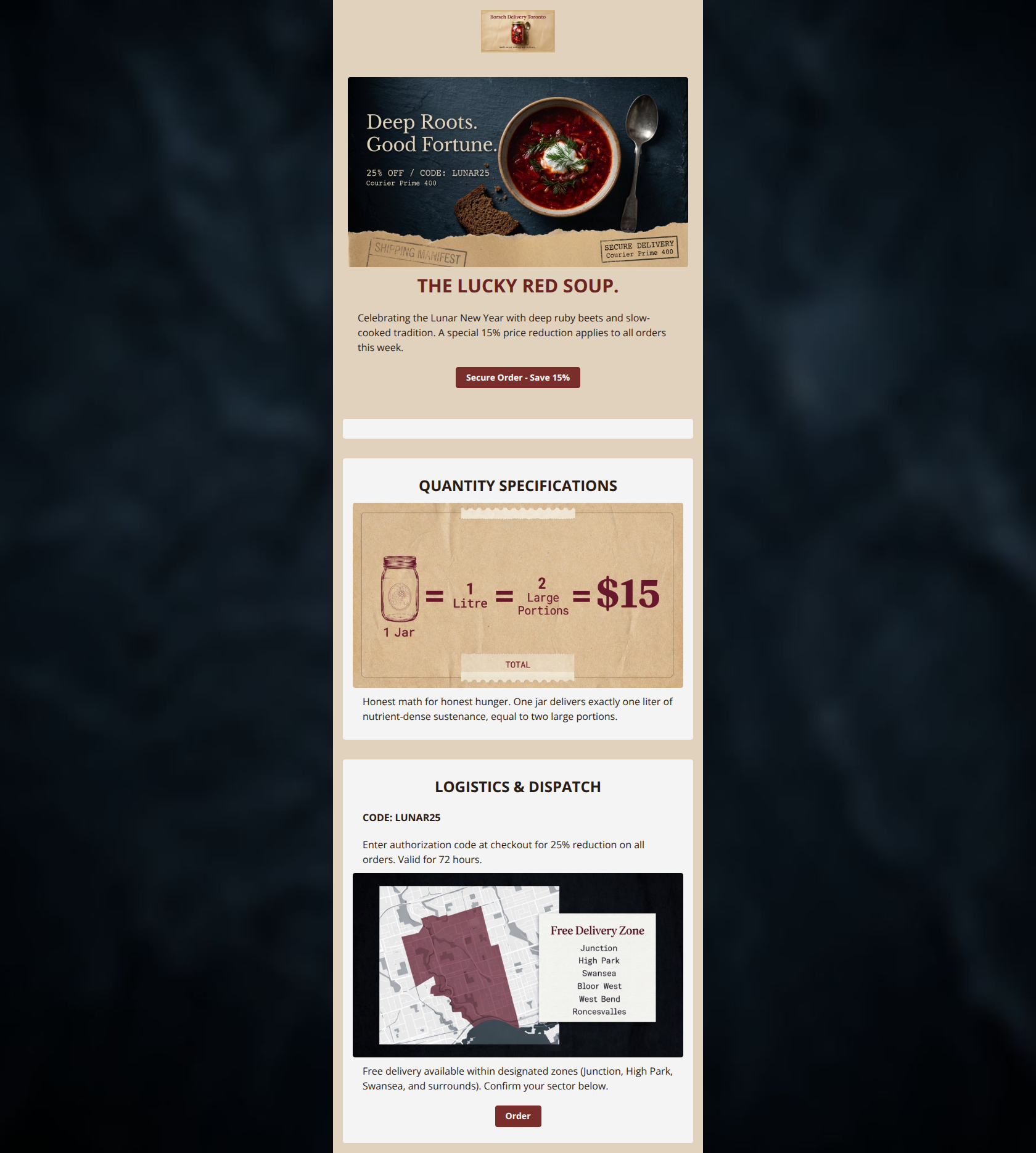 Email design: Status Update: 25% Off (Lunar New Year)