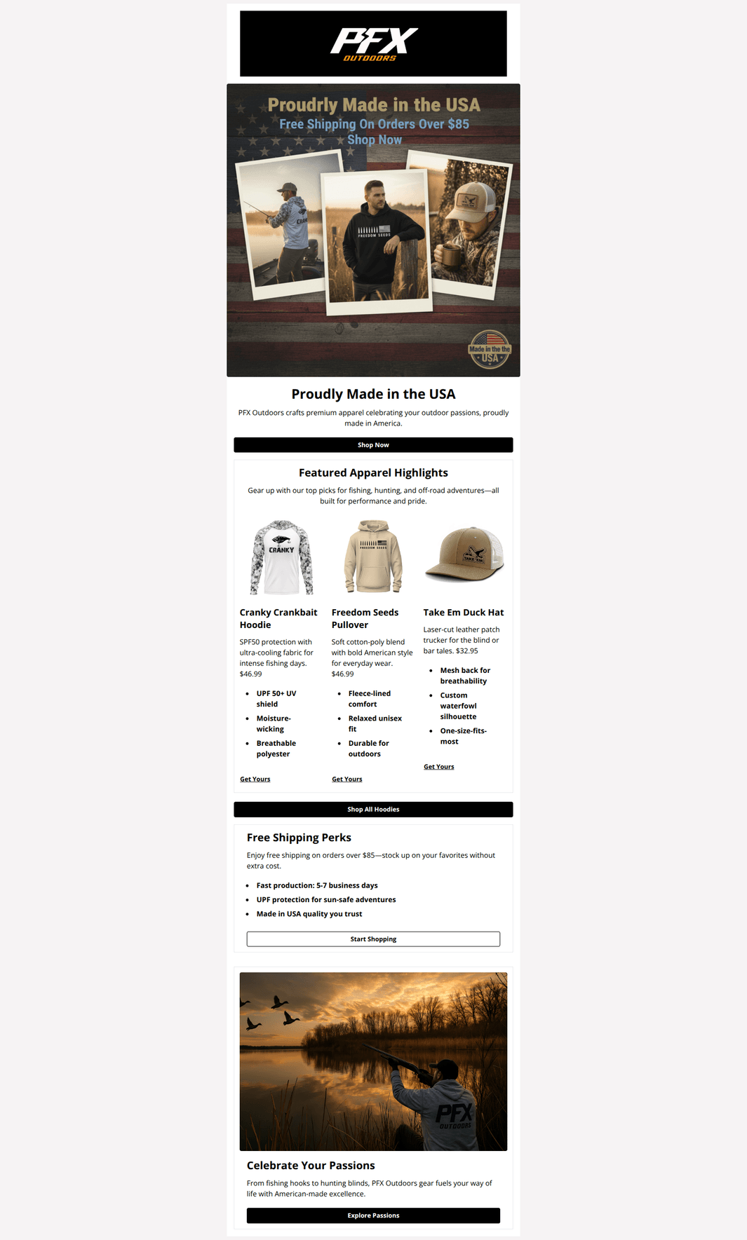 Email design: Gear Up for Your USA-Made Passion! ๐บ๐ธ