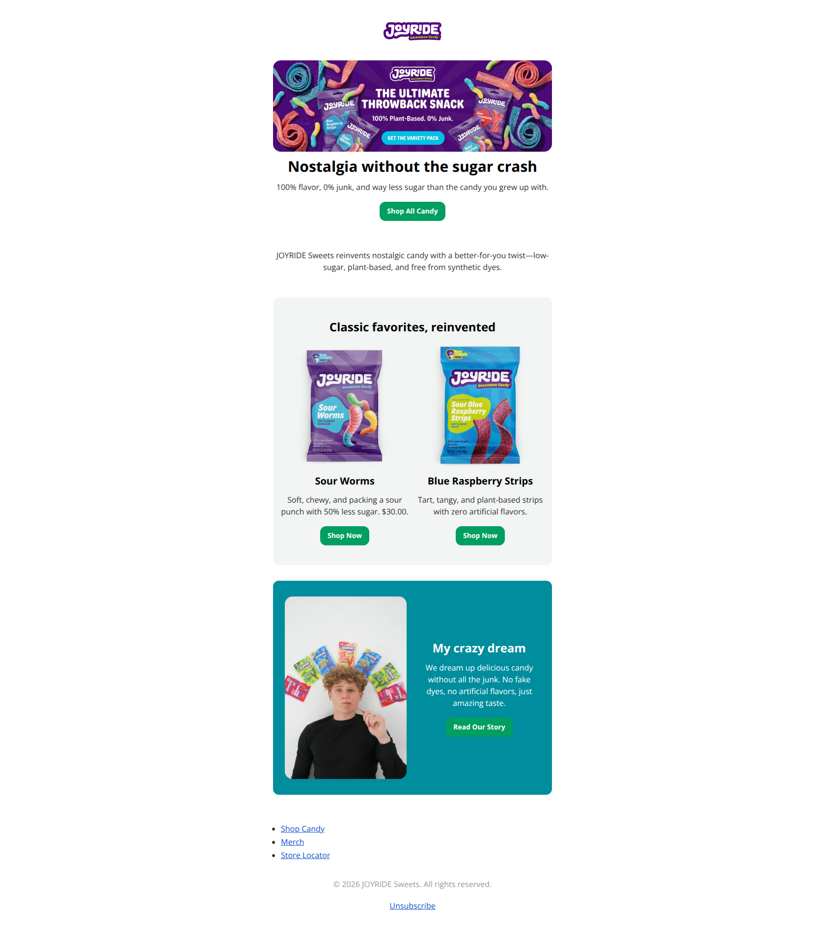 Email design: Nostalgia without the sugar crash