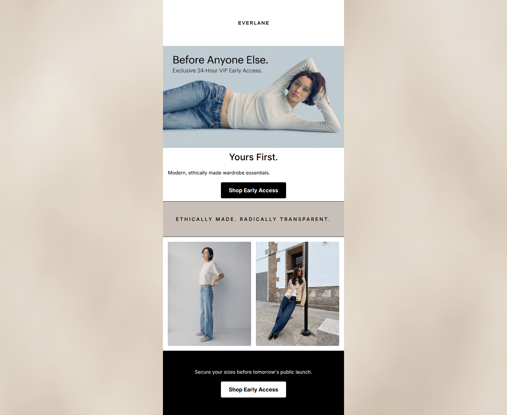 Email design: VIP Access: The New Collection is Here
