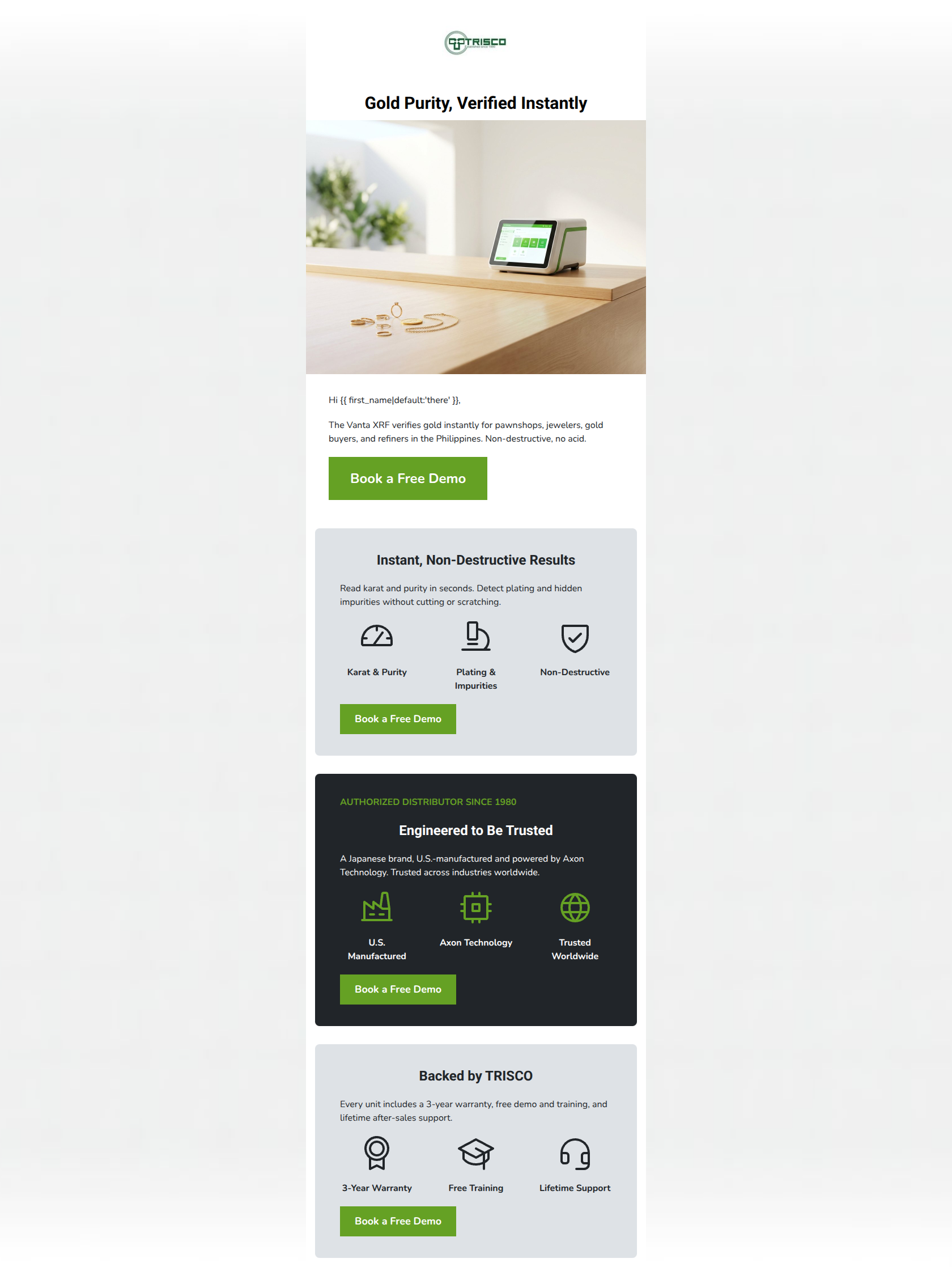 Email design: Know Your Gold's True Purity in Seconds