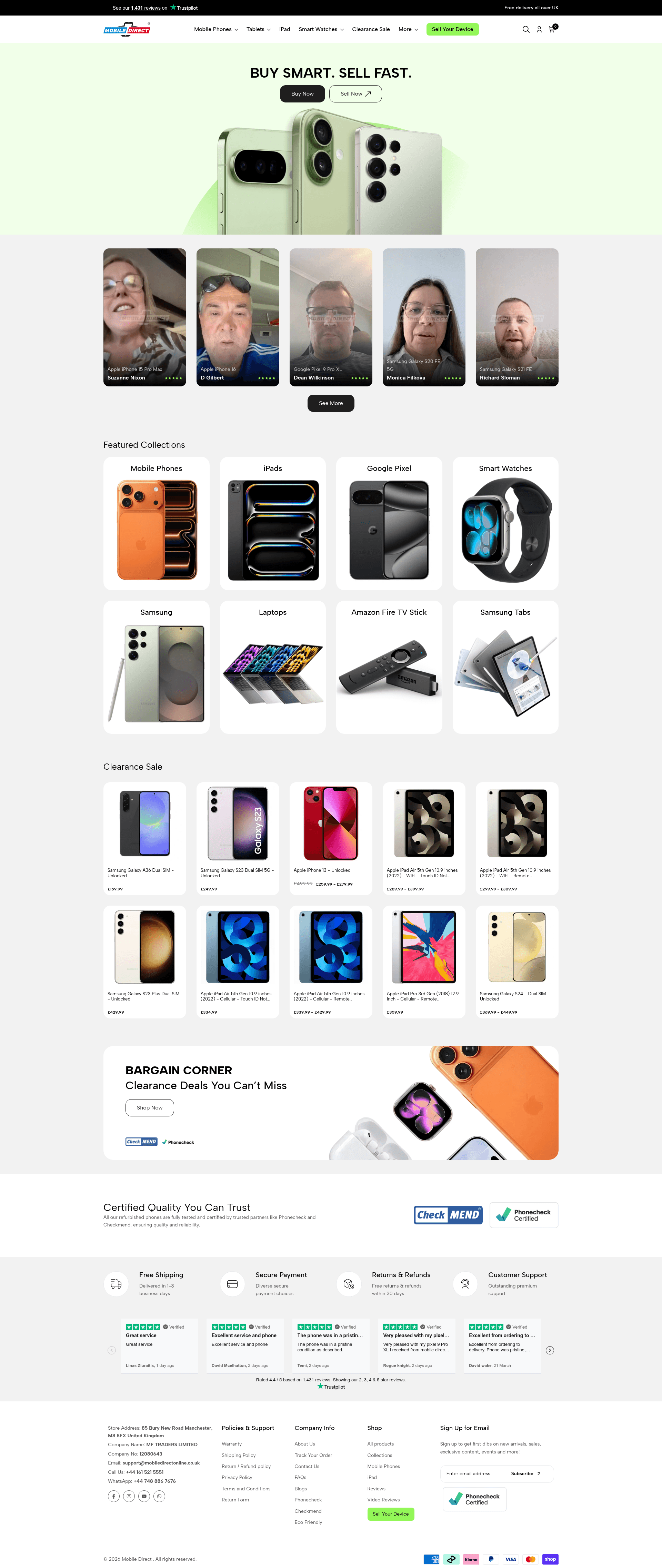 Screenshot of Mobile Direct Online