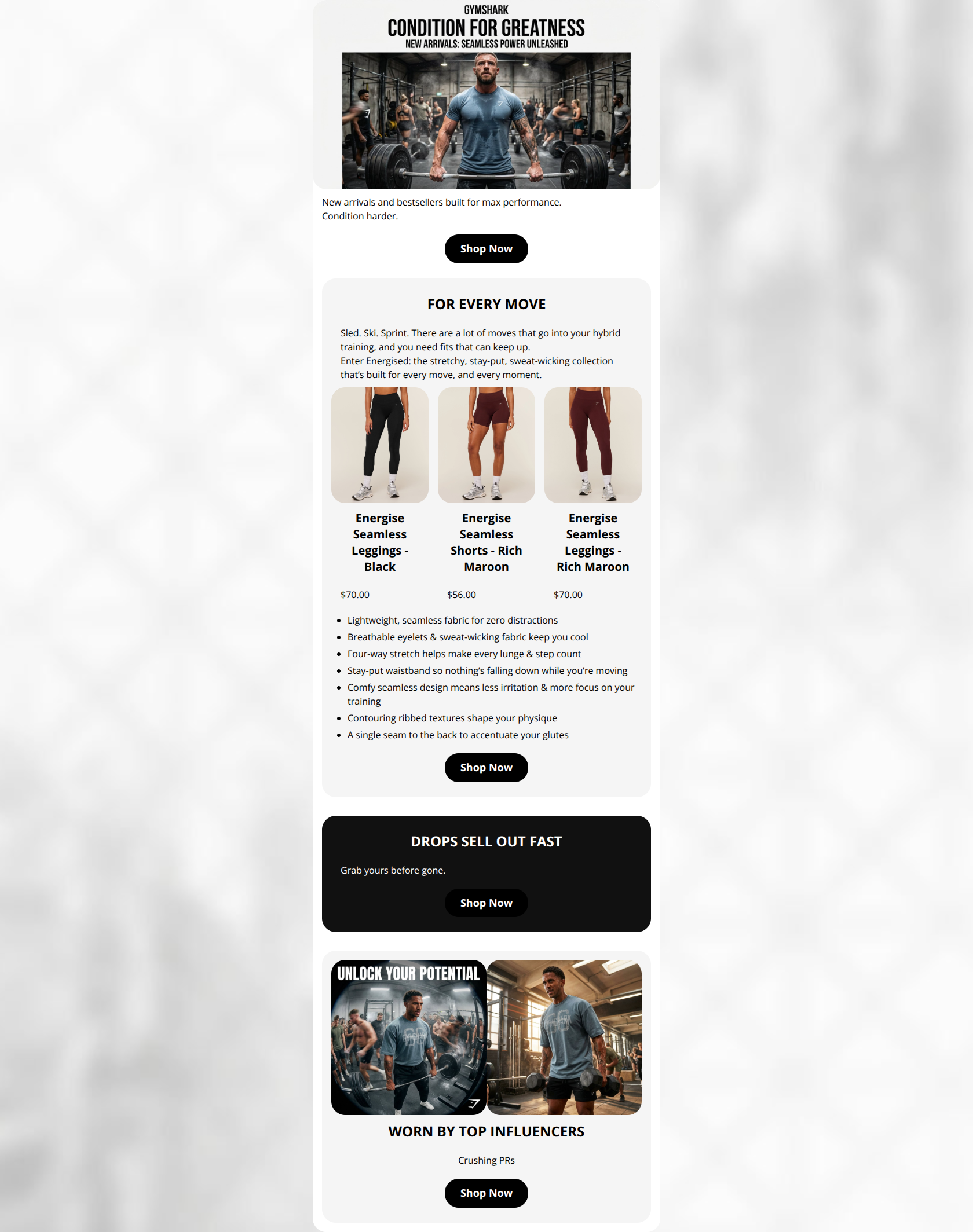 Email design: Unlock Your Potential: New Arrivals Drop