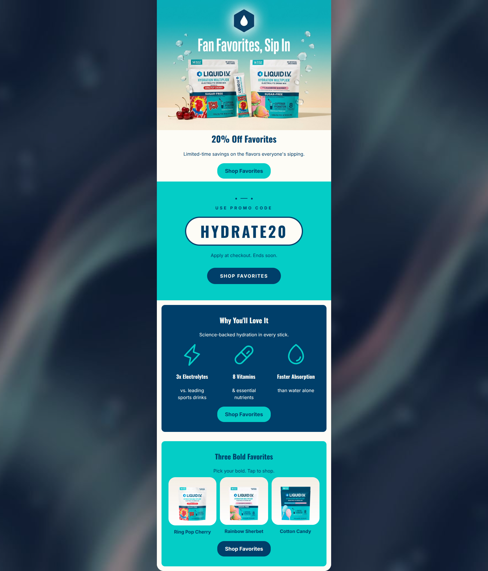 Email design: Meet your hydration favorites