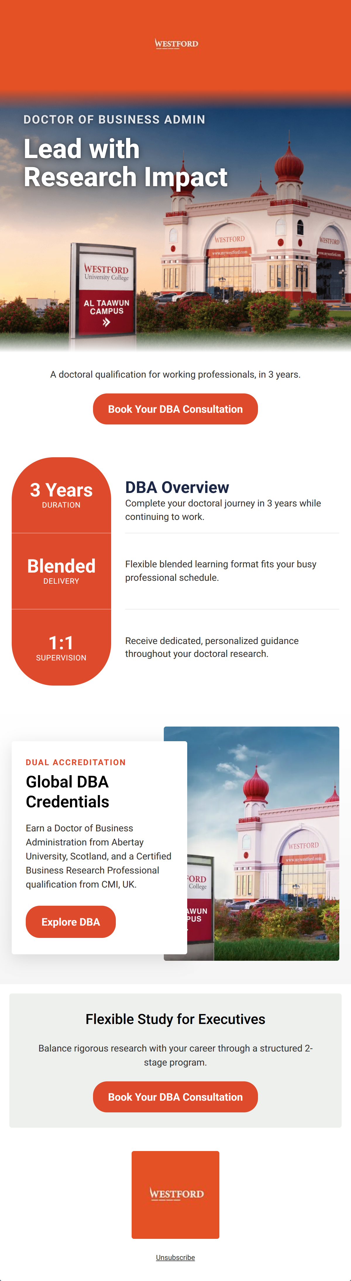 Email design: Explore the Westford DBA Program (Clone)