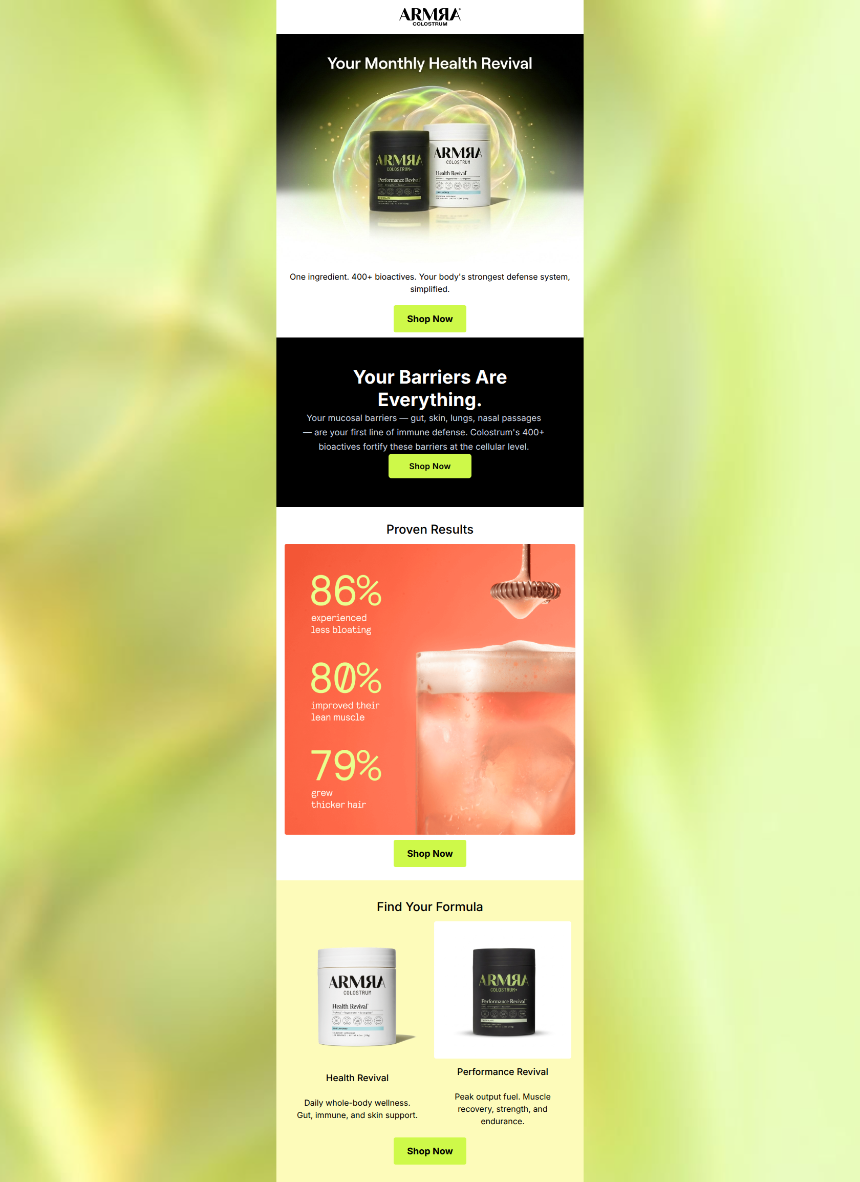 Email design: Your body's barriers need this monthly briefing