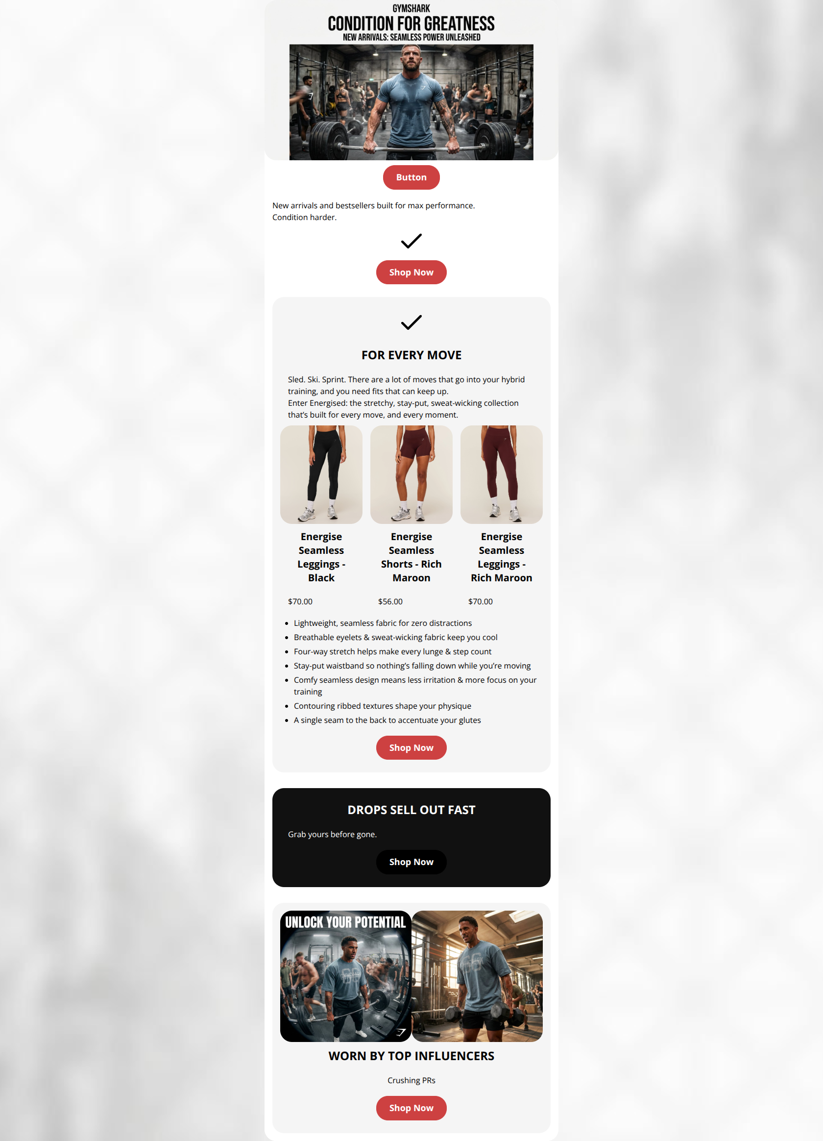 Email design: Unlock Your Potential: New Arrivals Drop