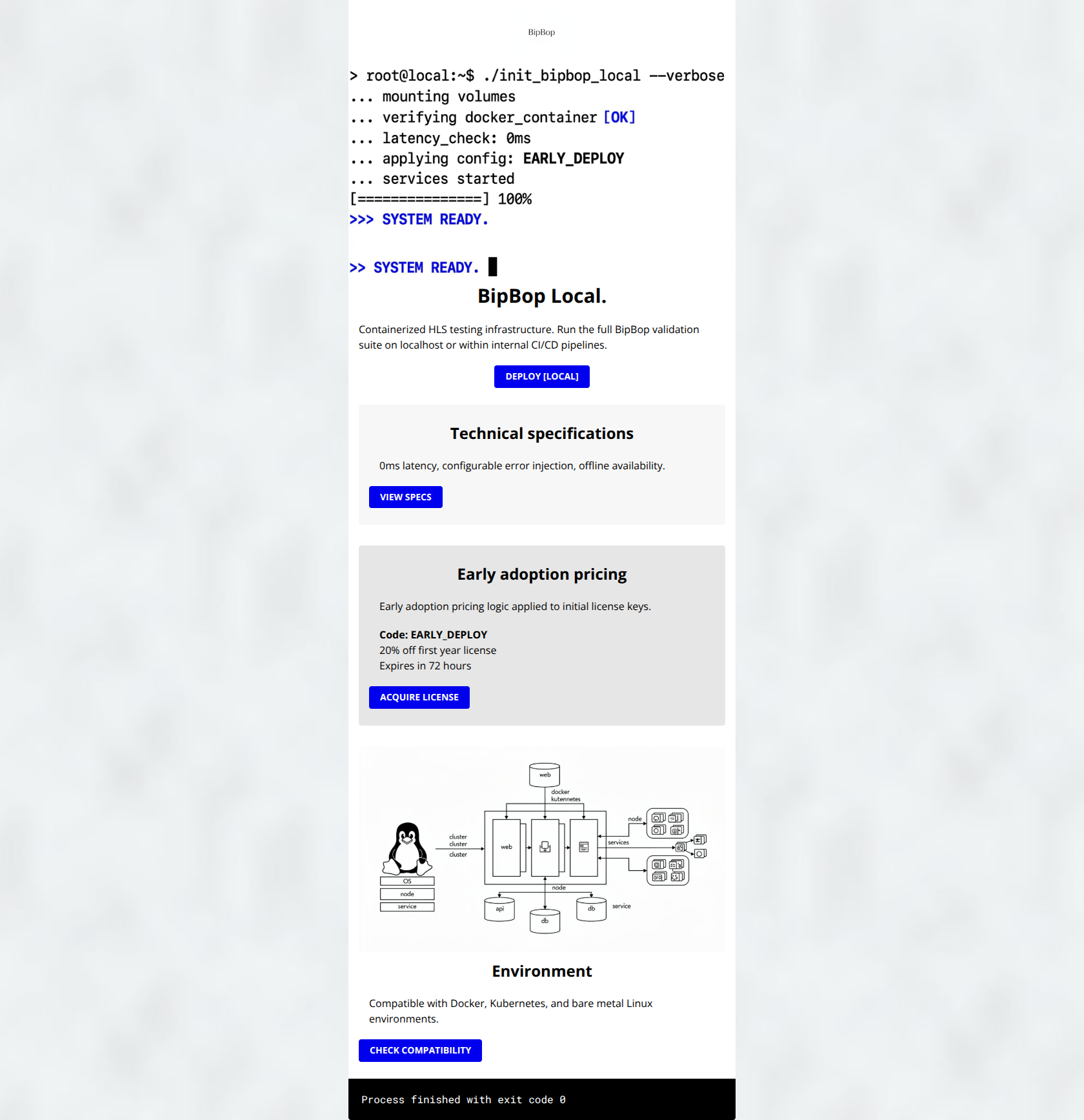 Email design: BipBop Local (v1.0.0) Release