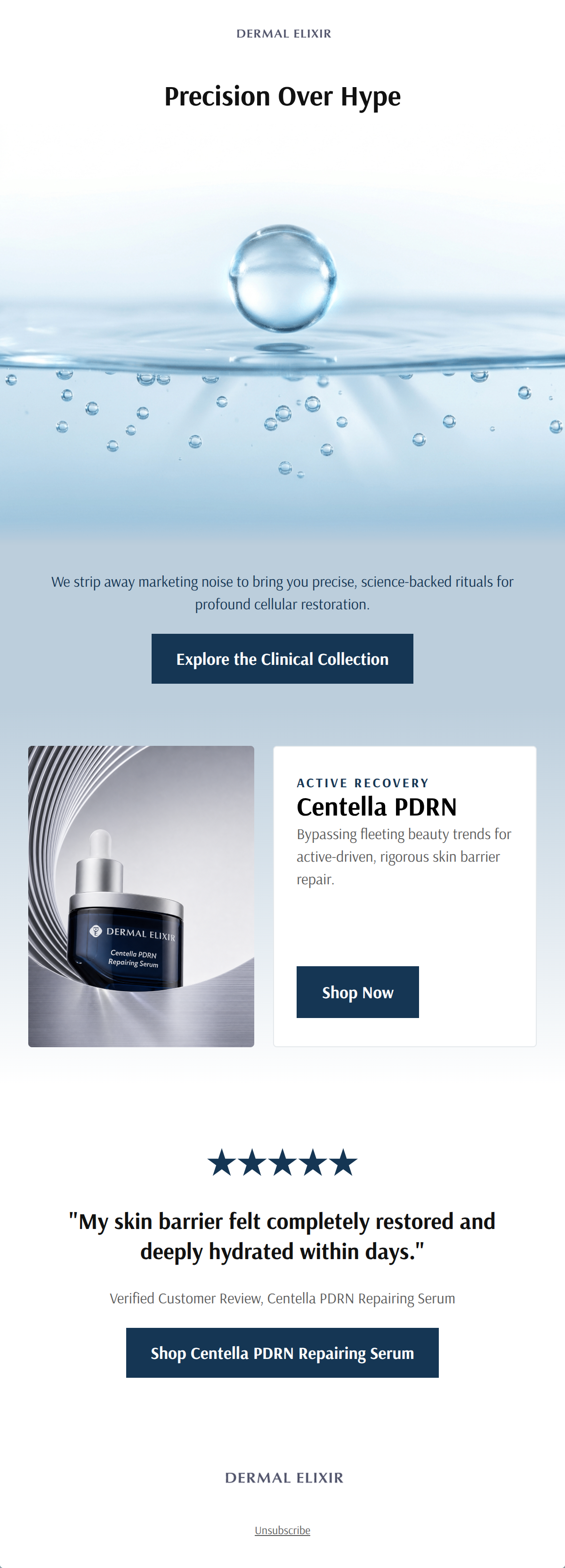 Email design: What clinical skincare actually means