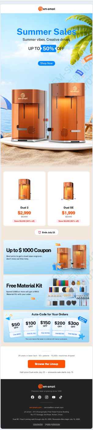 Em-Smart email screenshot