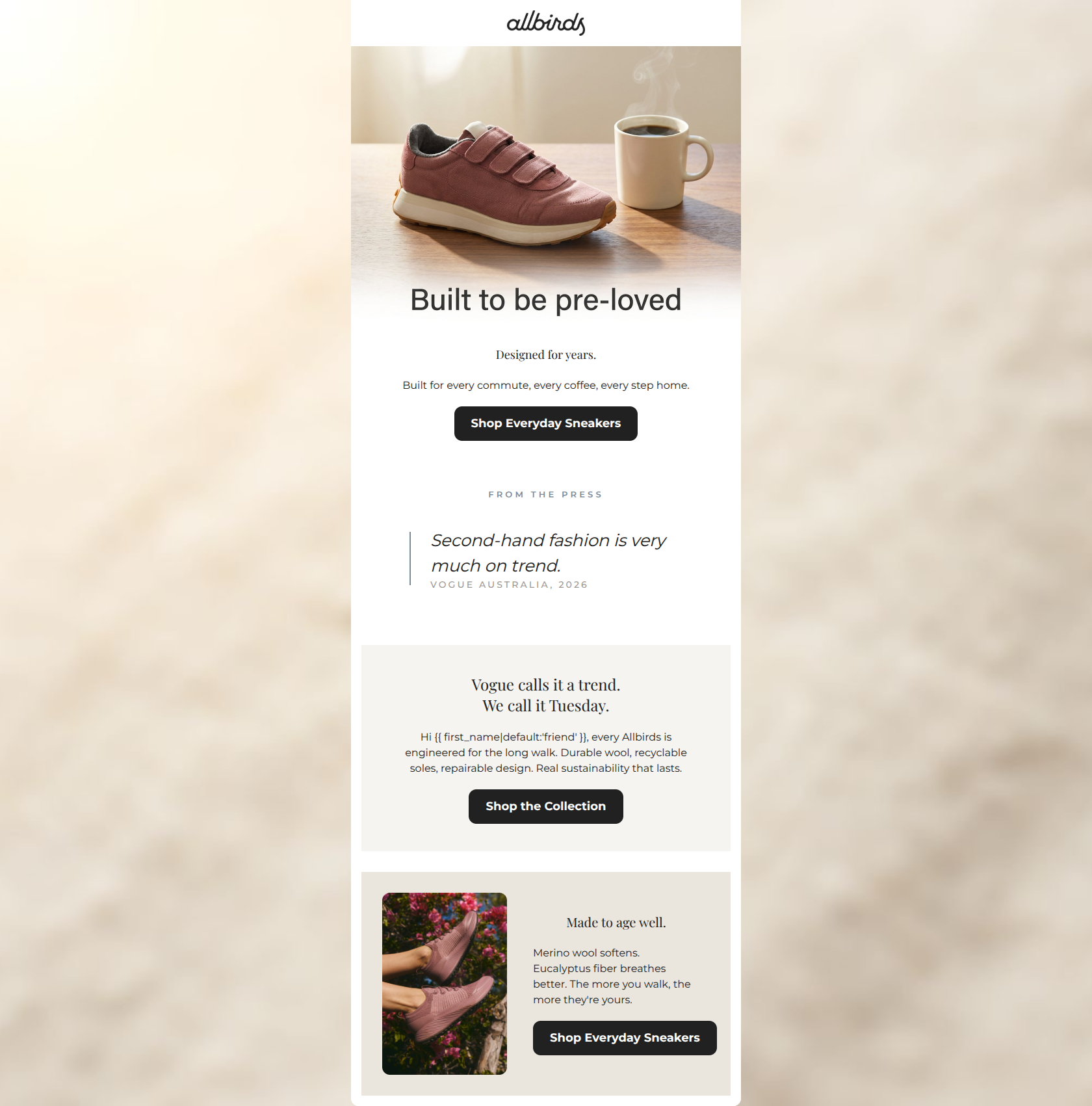 Email design: Why pre-loved is the new luxury