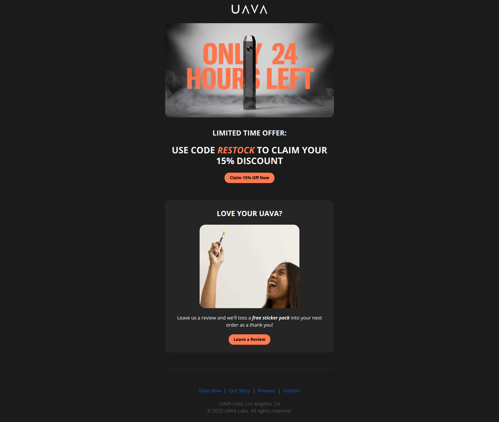 Email design: #2 Past Purchaser Restock Email