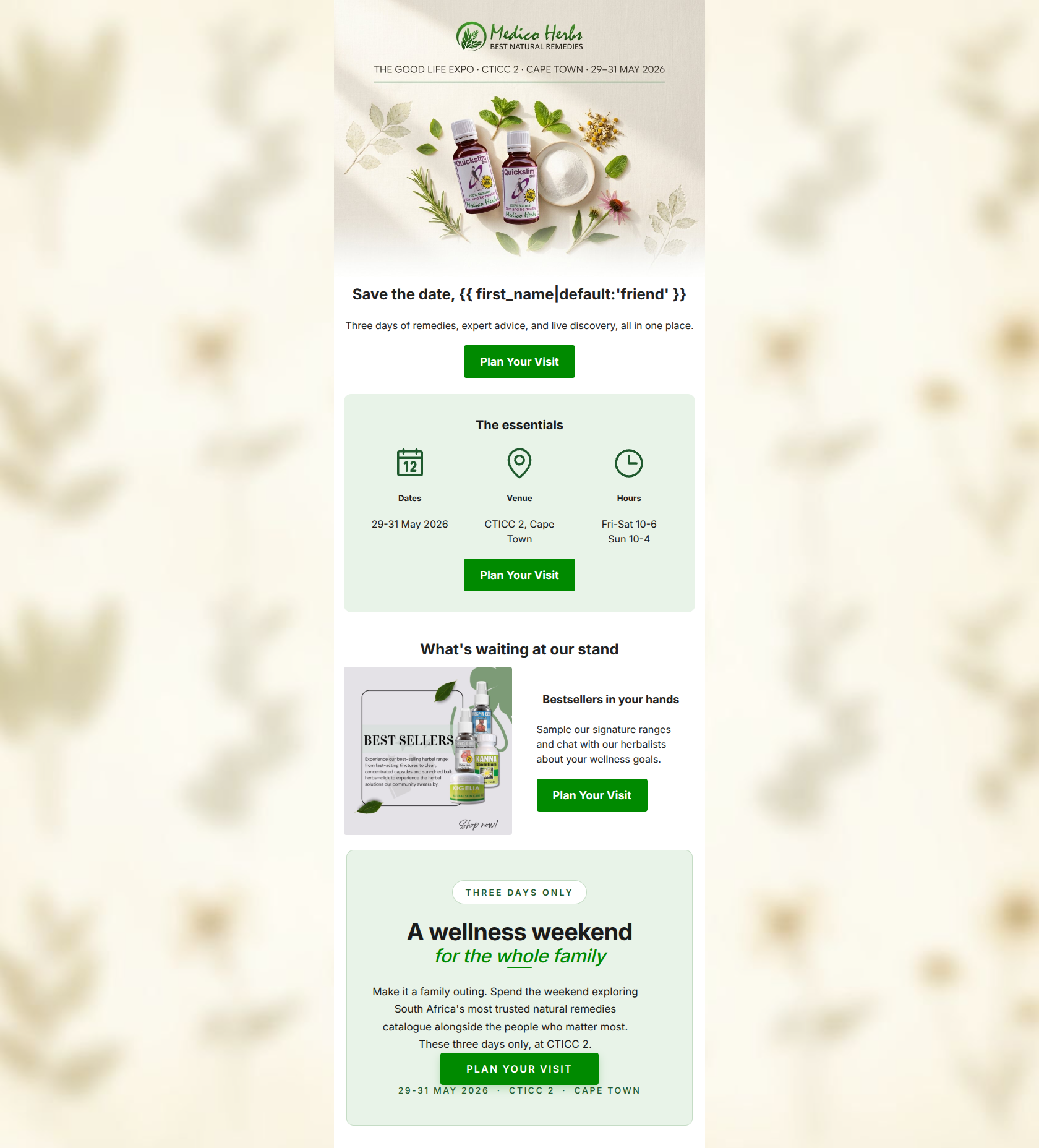Email design: Meet us at The Good Life Expo ๐ฟ