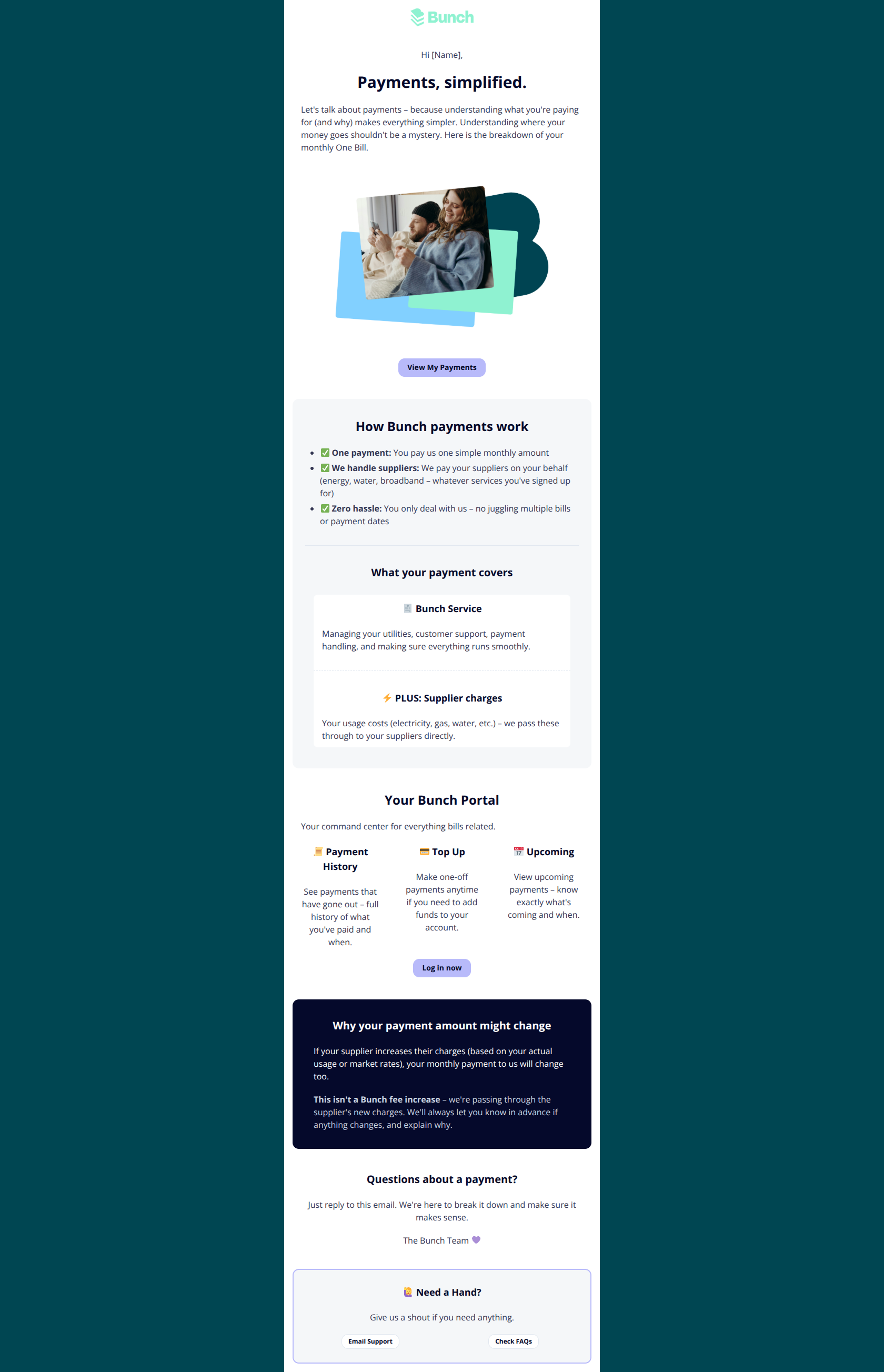 Email design: How your Bunch payments work