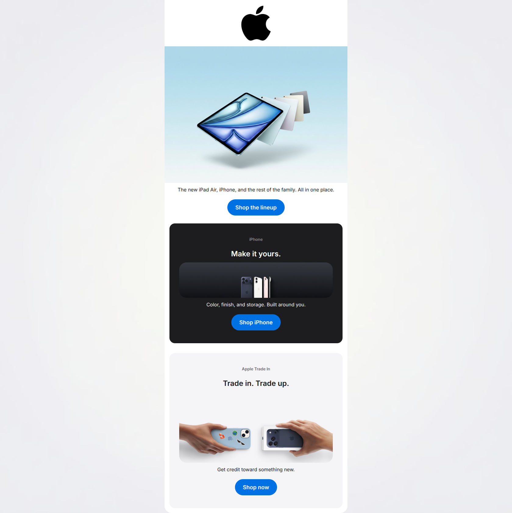 Email design: Now in season.