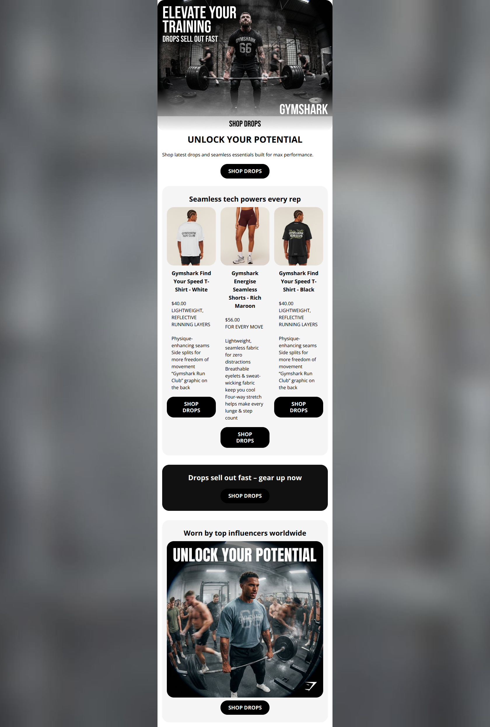 Email design: UNLOCK YOUR POTENTIAL: New Drops