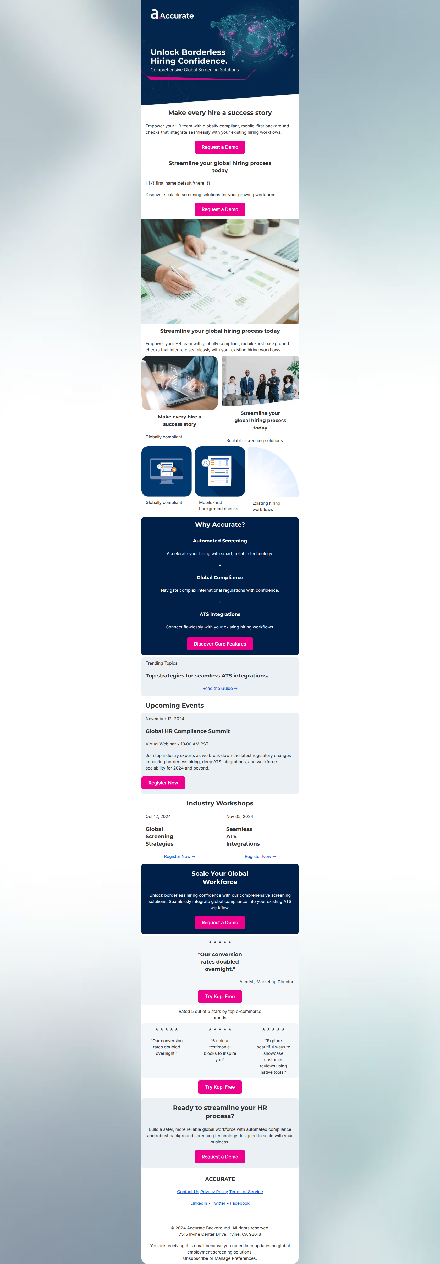 Email design: Hire with borderless confidence ๐