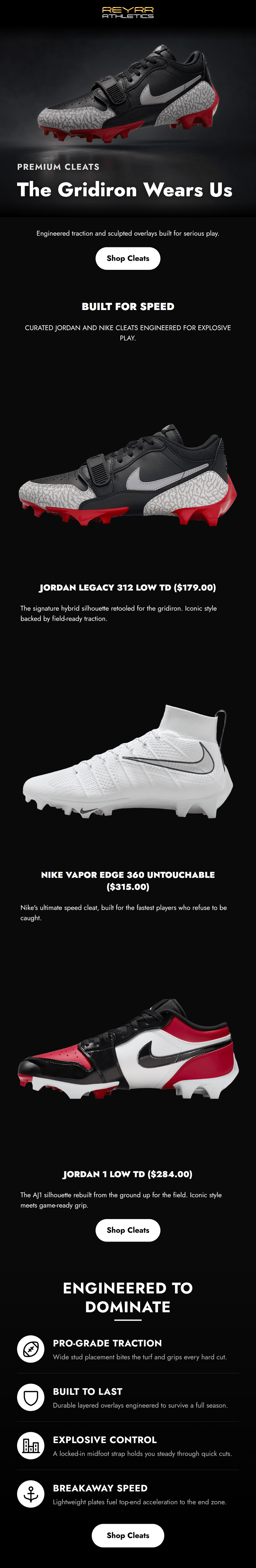 Email design: The Gridiron Wears Us