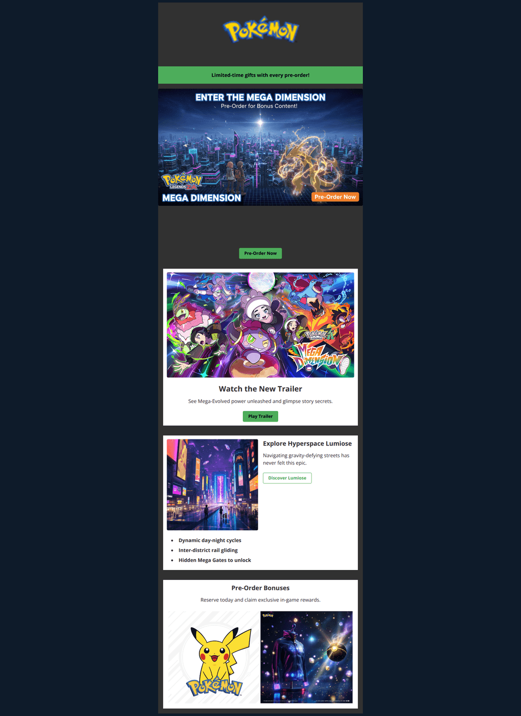 Email design: New Pokémon Legend Trailer Dropped! 🔥