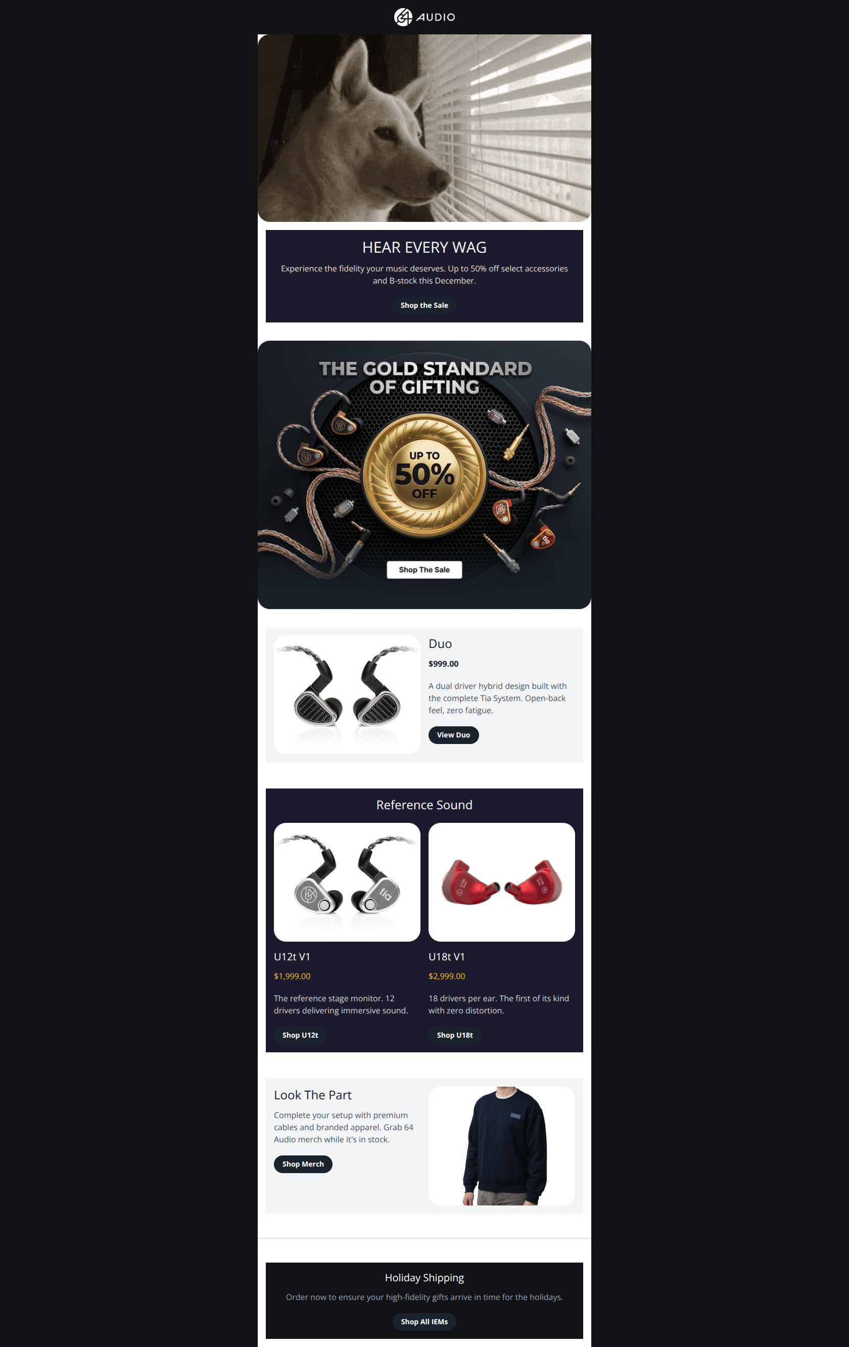 Email design: Pup-approved audio steals