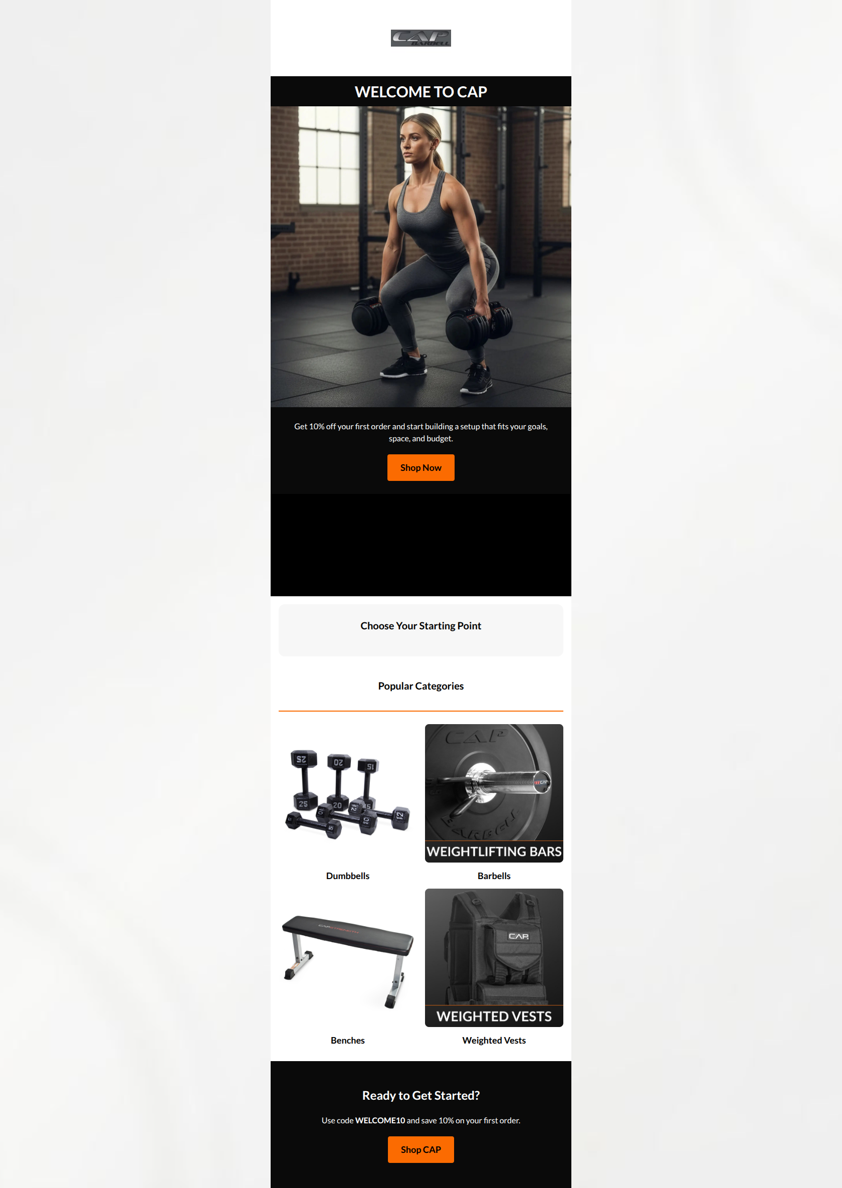 Email design: Start building your setup — 10% off inside