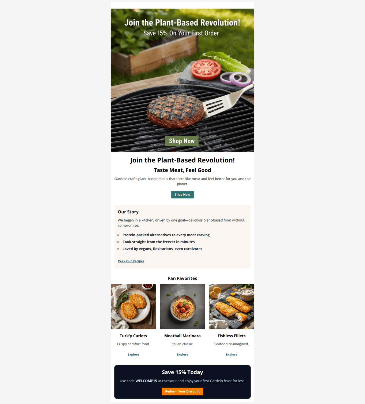 Email design: Welcome to Gardein! ๐ฑ
