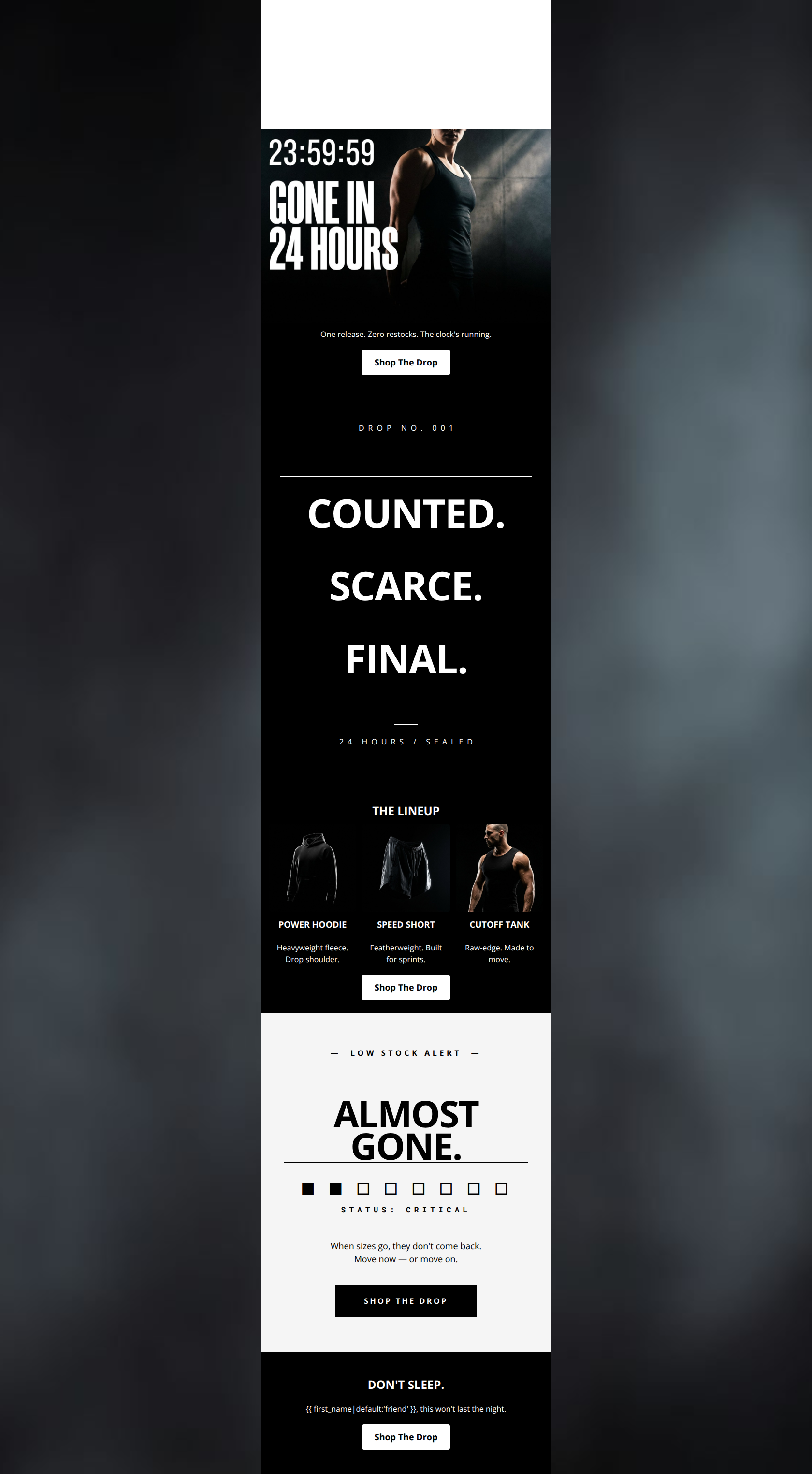 Email design: 24 hours. Then it's gone.