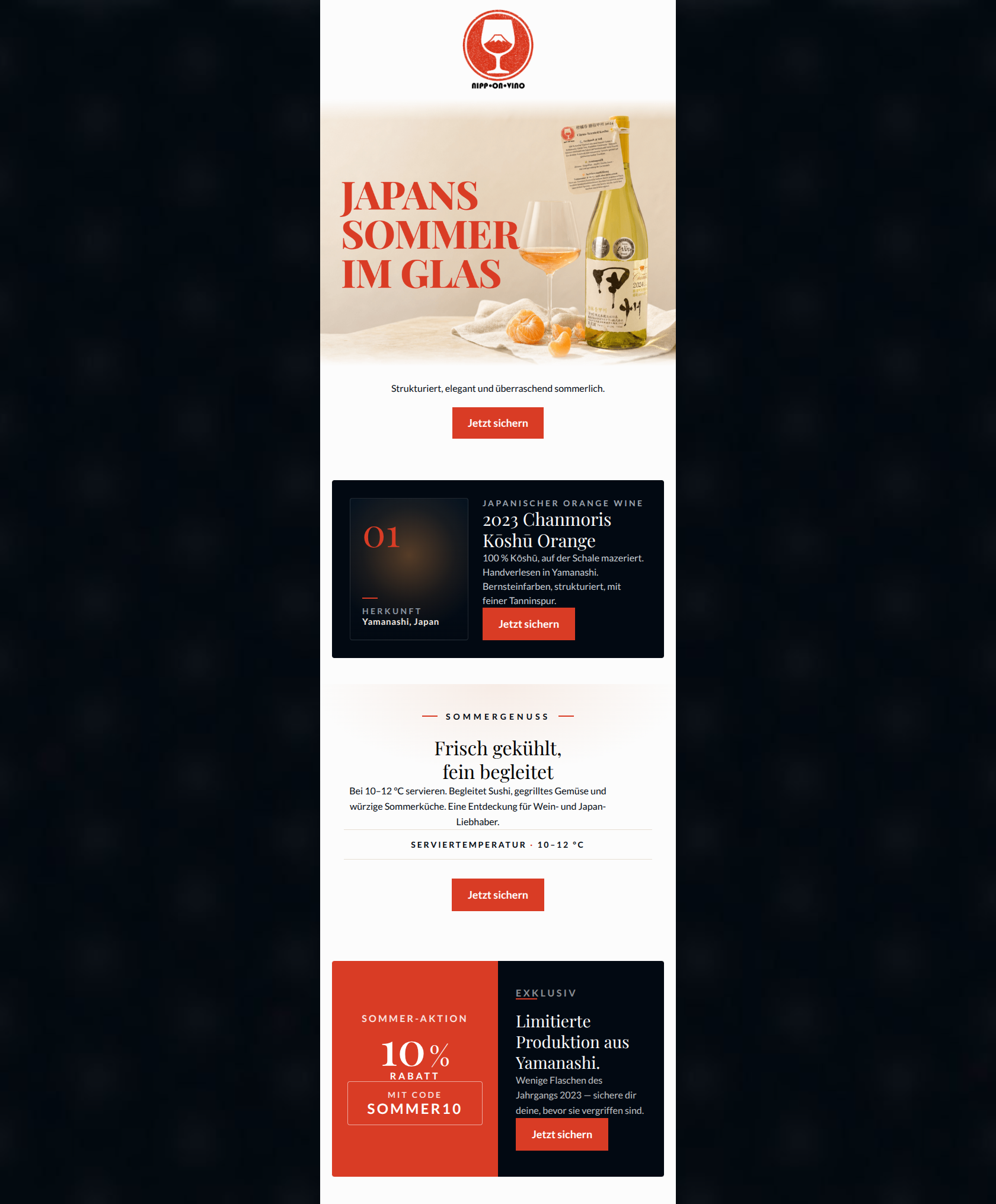 Email design: Kōshū Orange aus Yamanashi – jetzt 10 %