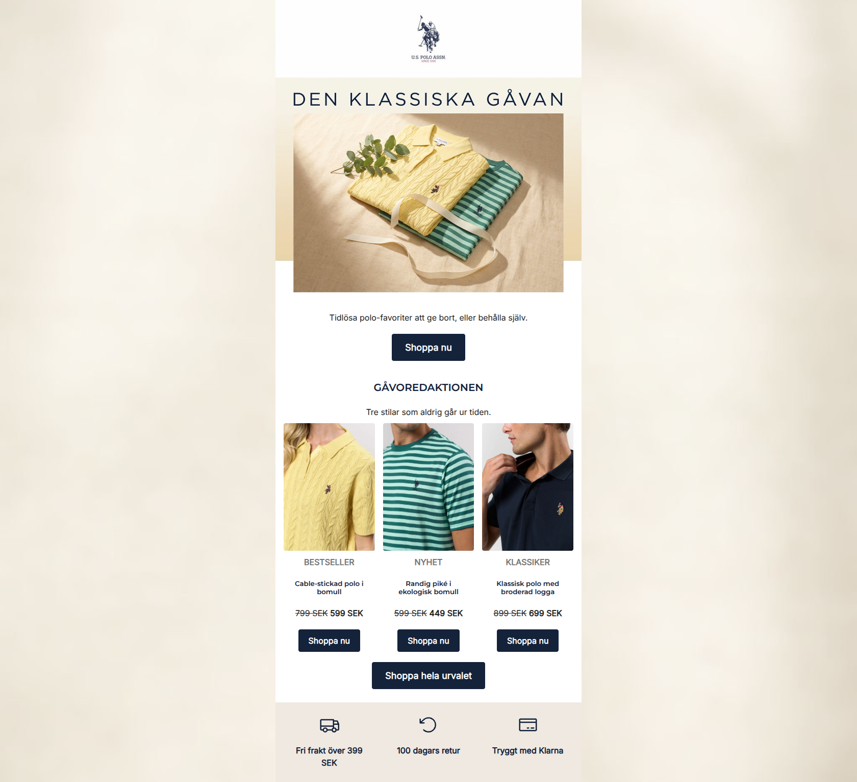 Email design: Den klassiska gåvan – tidlösa favoriter