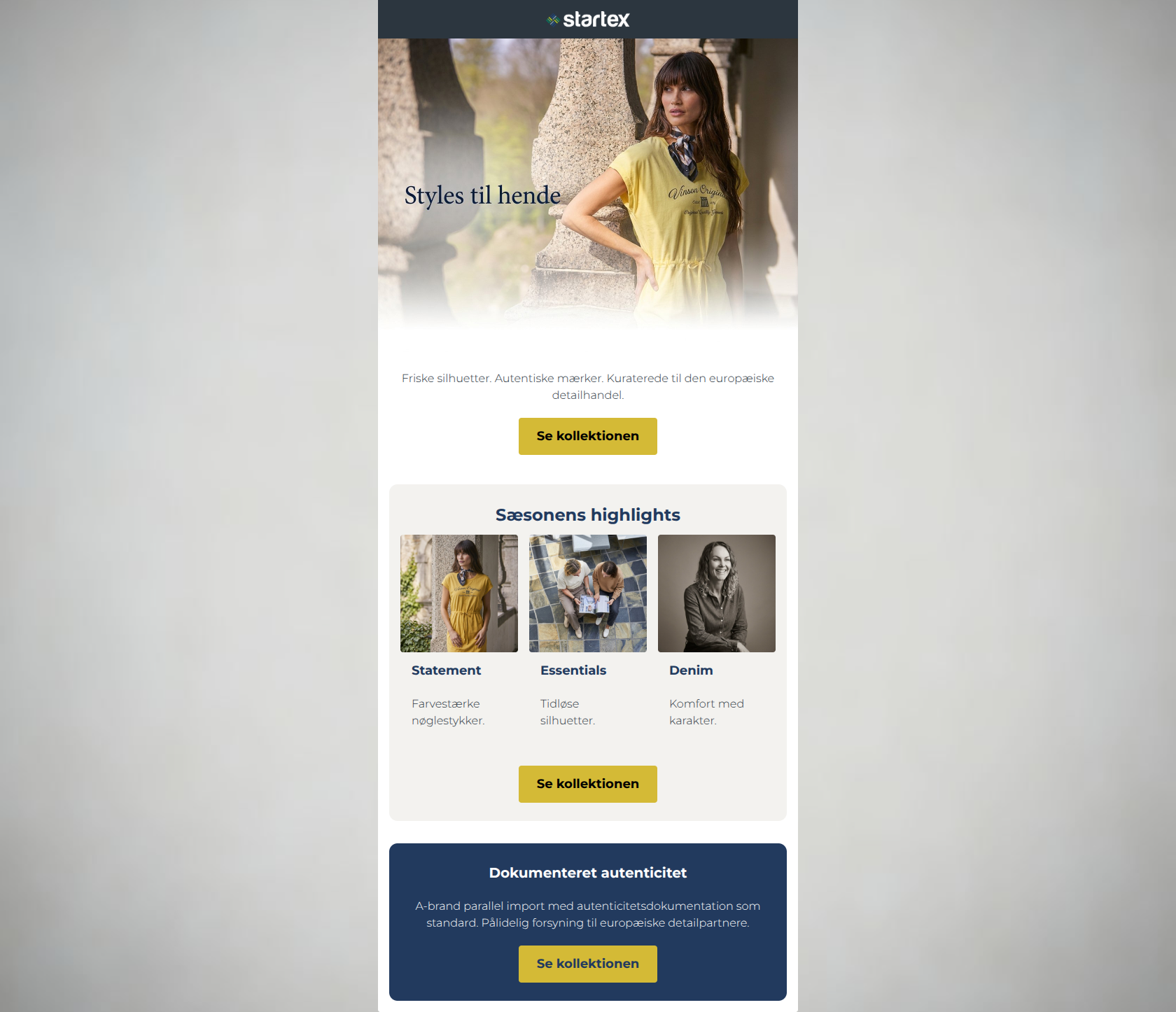 Email design: Styles til hende — ny kollektion